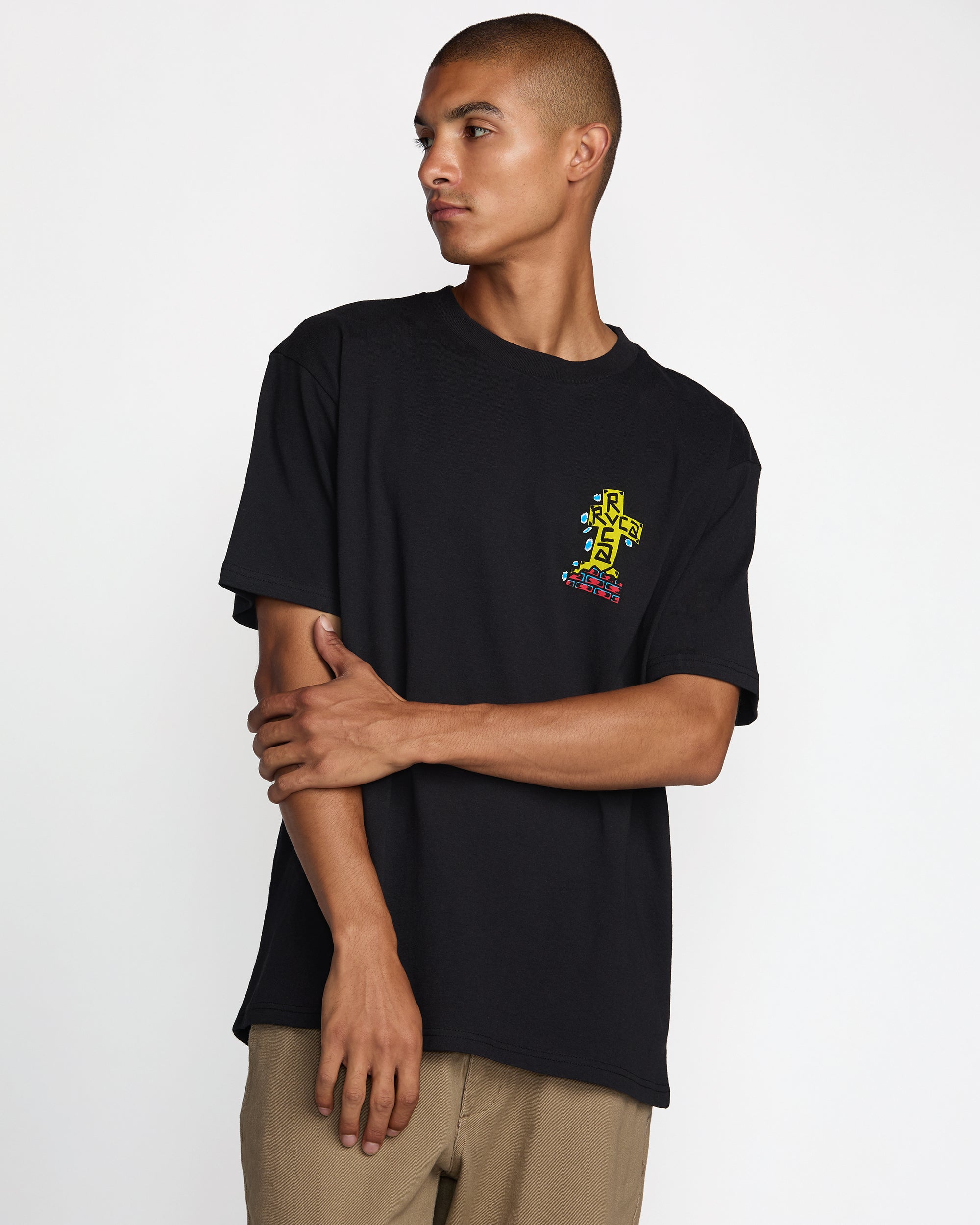 Barbacross Short Sleeve Tee - Black | RVCA on sale