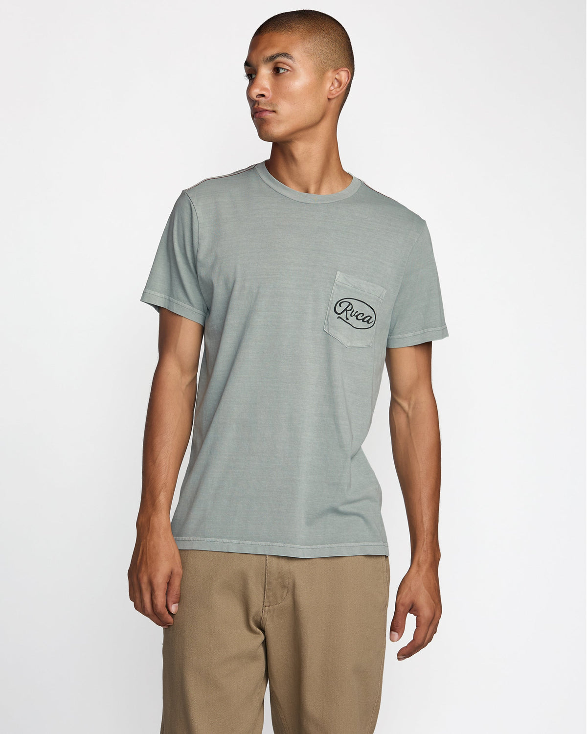 Contact Scripts Pocket Short Sleeve Tee - Monument | RVCA US