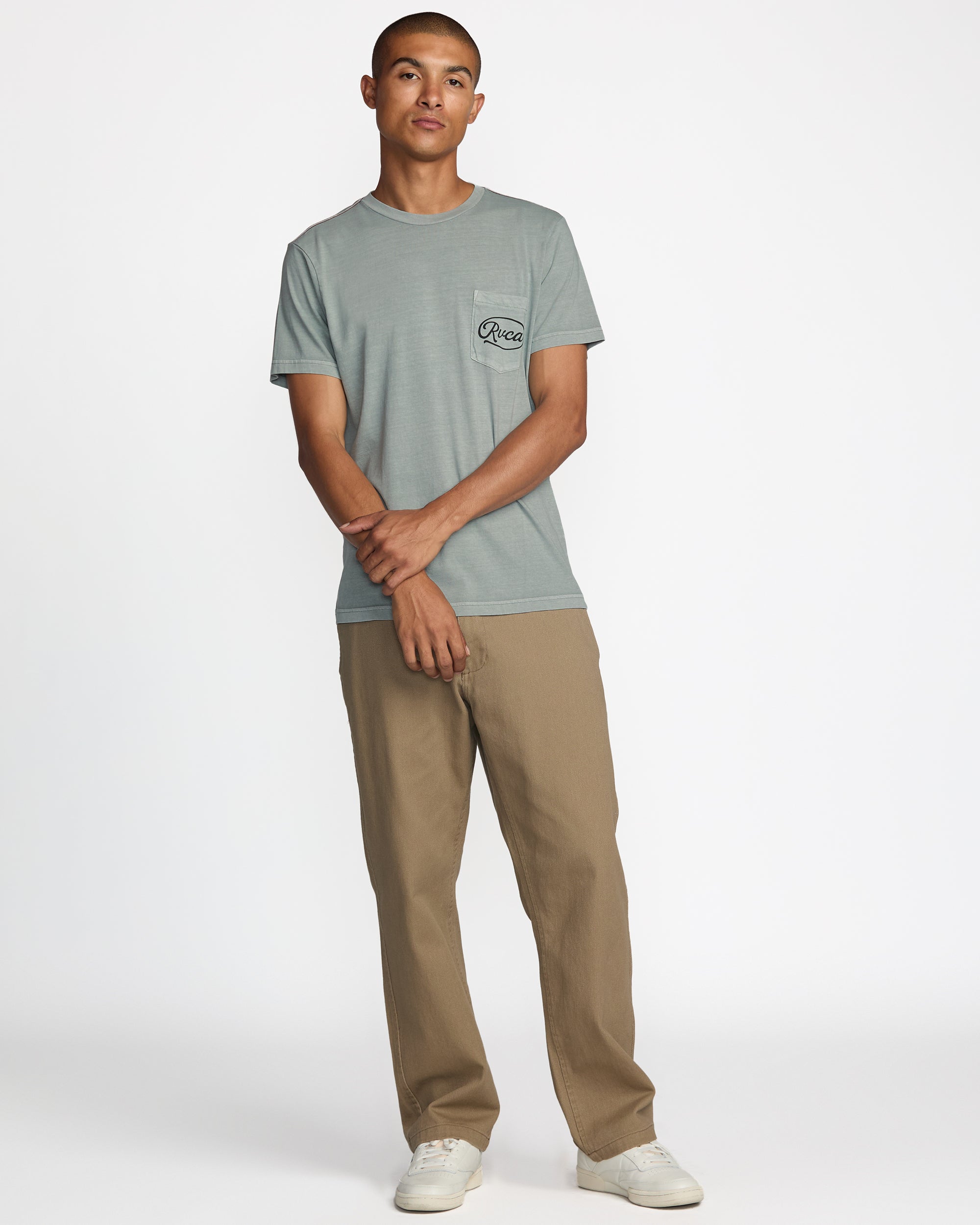 Contact Scripts Pocket Short Sleeve Tee - Monument | RVCA US