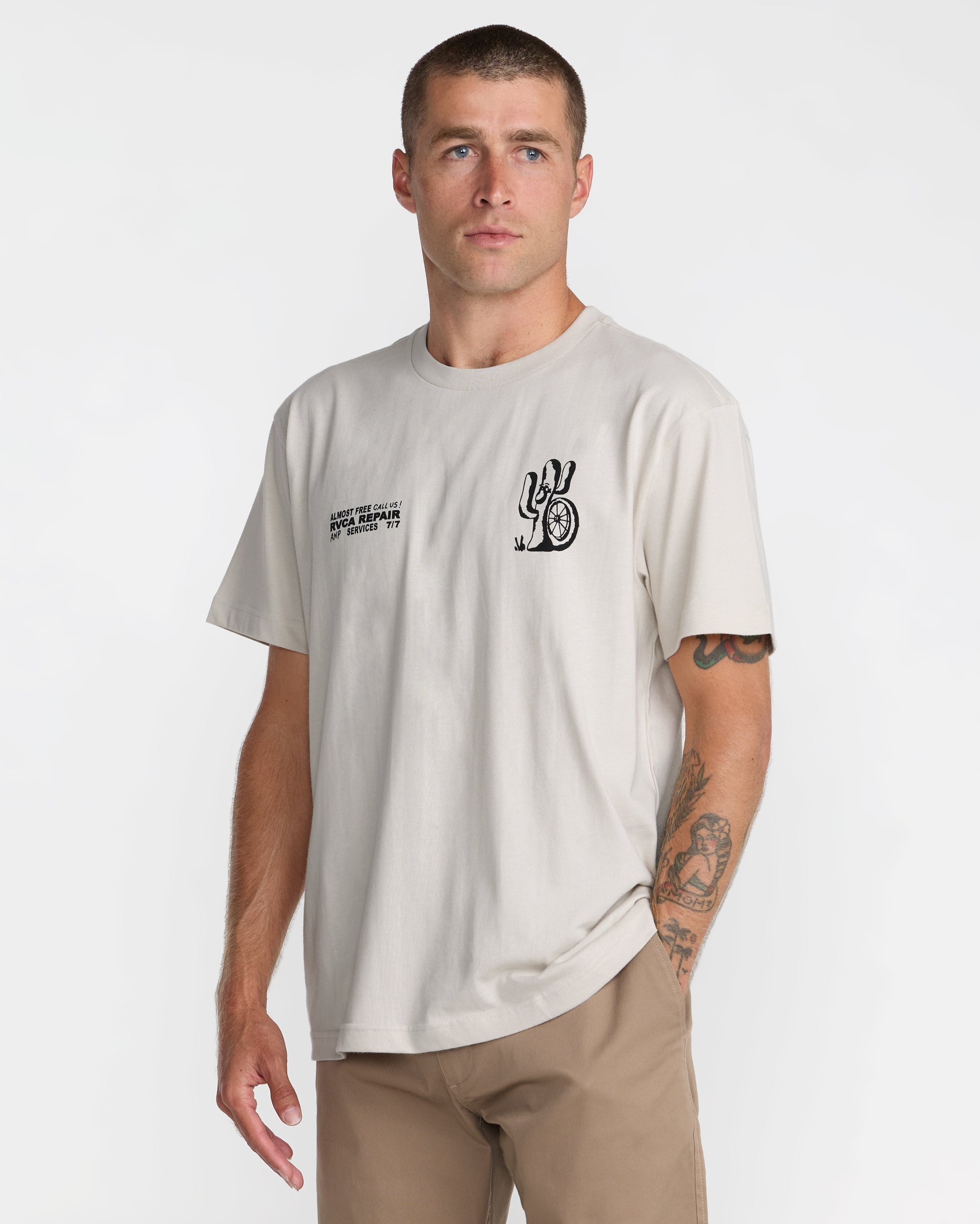 Cycle Service Short Sleeve Tee - Ceramic | RVCA on sale
