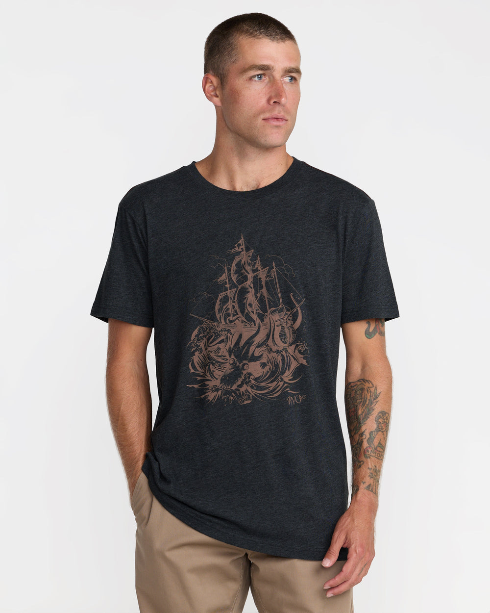High Seas Short Sleeve Tee - Pirate Black | RVCA online
