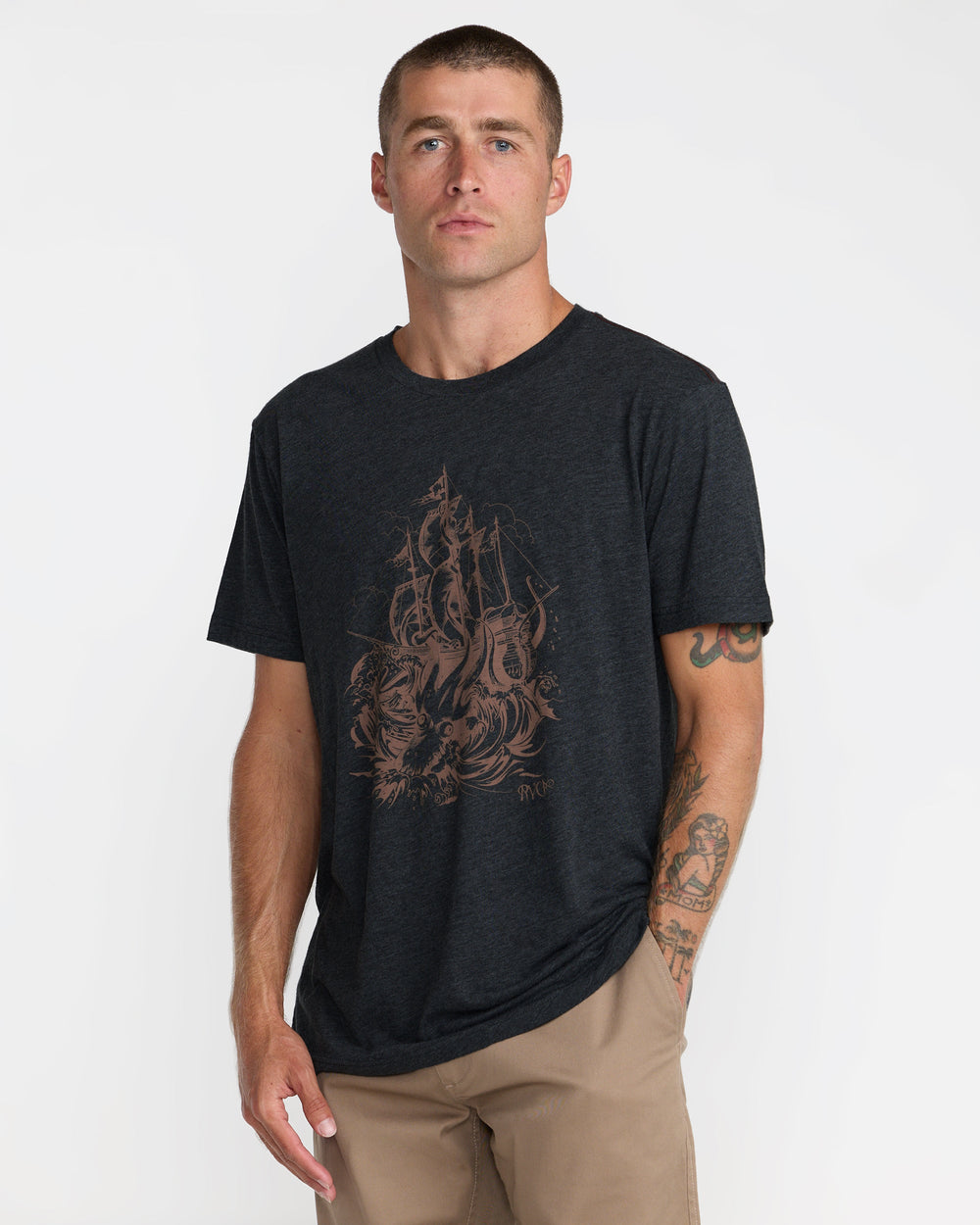 High Seas Short Sleeve Tee - Pirate Black | RVCA online