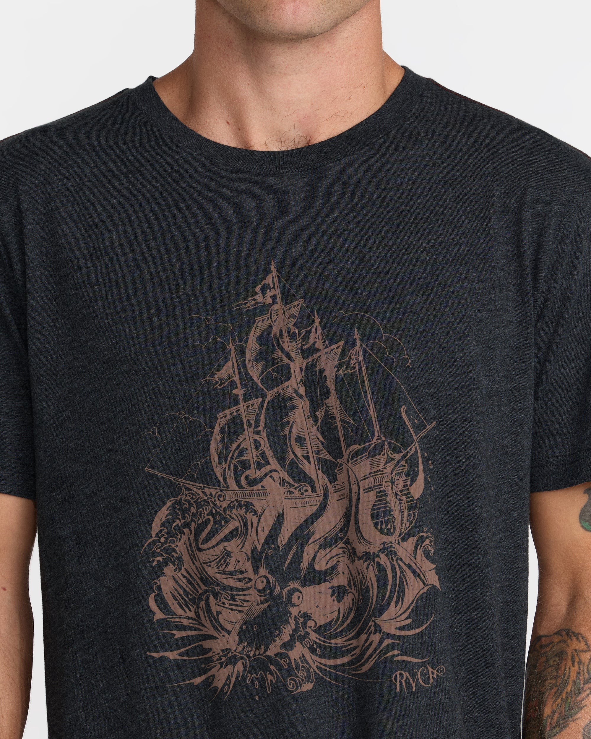 High Seas Short Sleeve Tee - Pirate Black | RVCA online