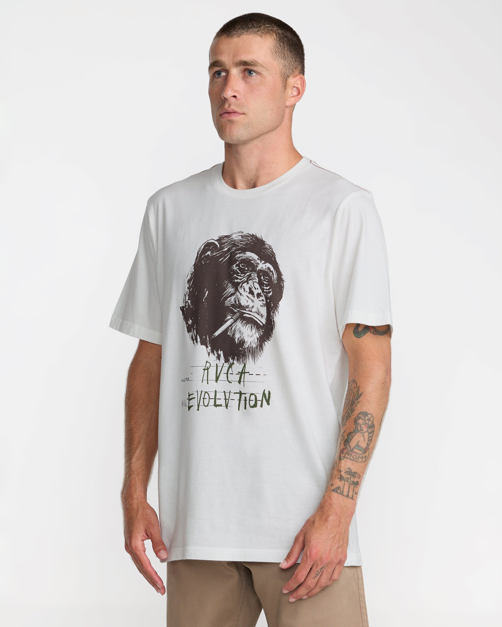 RVCA Evolution Short Sleeve Tee - Antique White | RVCA on sale