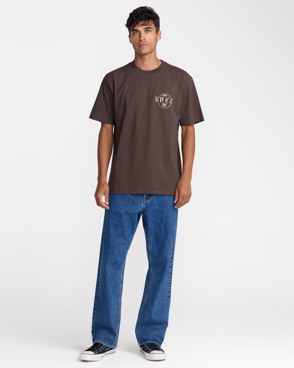 Dark Link Short Sleeve Tee - Mocha | RVCA for sale