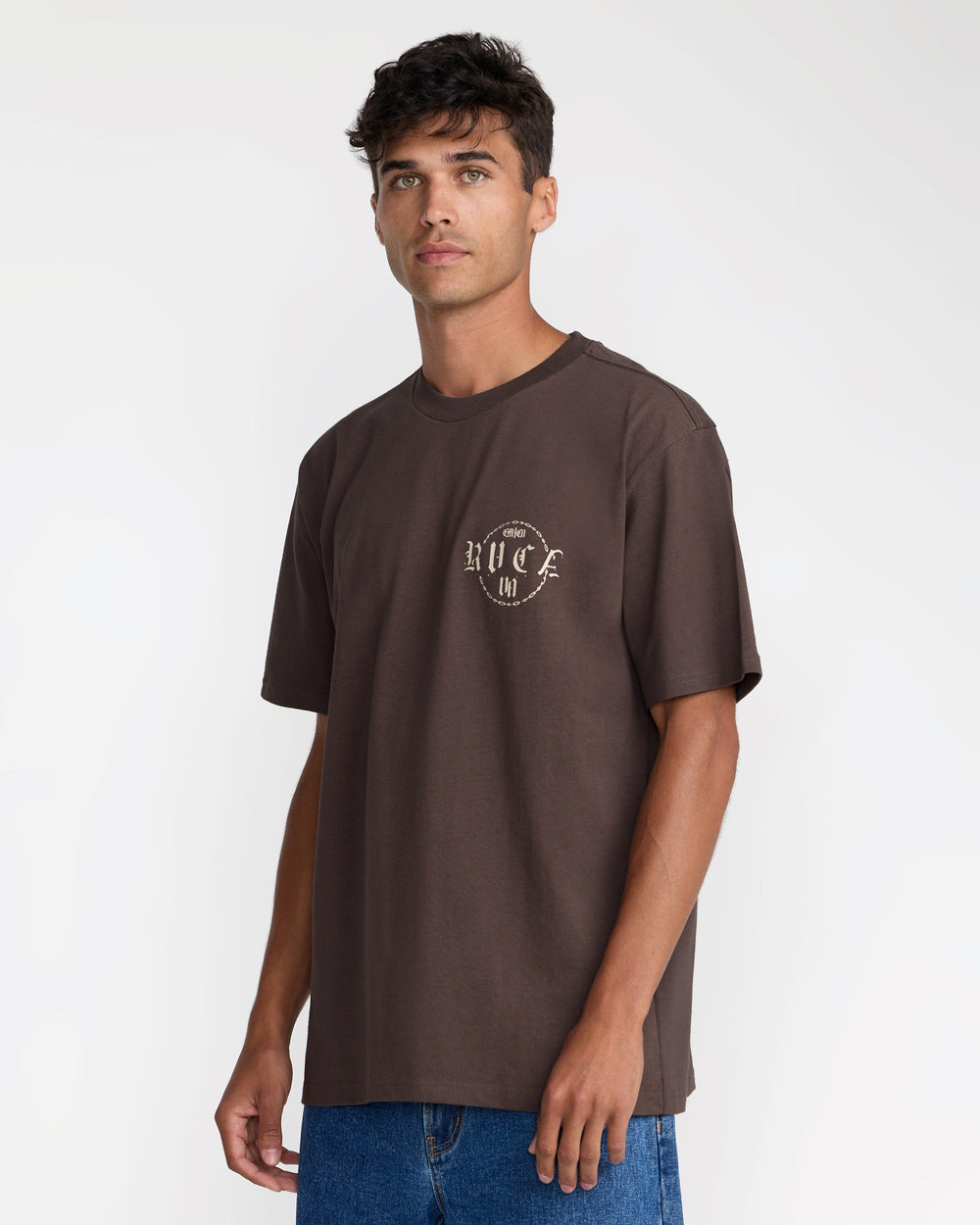 Dark Link Short Sleeve Tee - Mocha | RVCA for sale