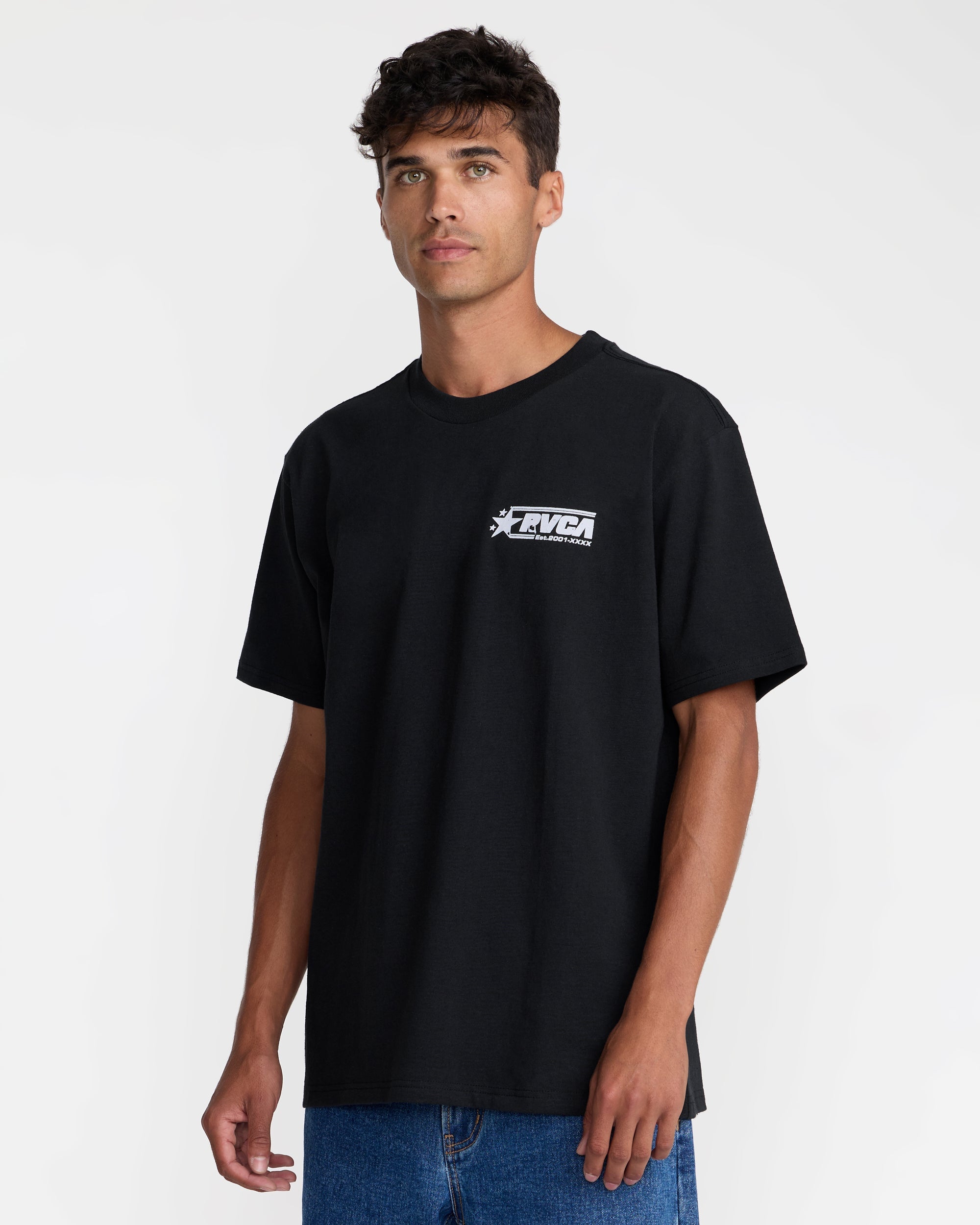 Spangled Short Sleeve Tee - Black | RVCA online