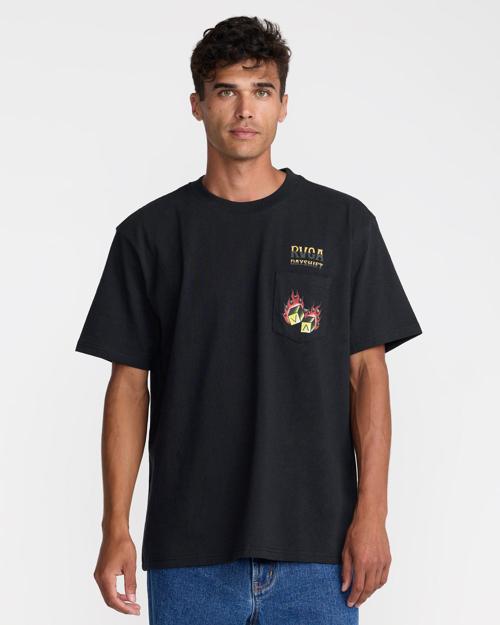 Hot Dice Short Sleeve Pocket Tee - Black | RVCA outlet
