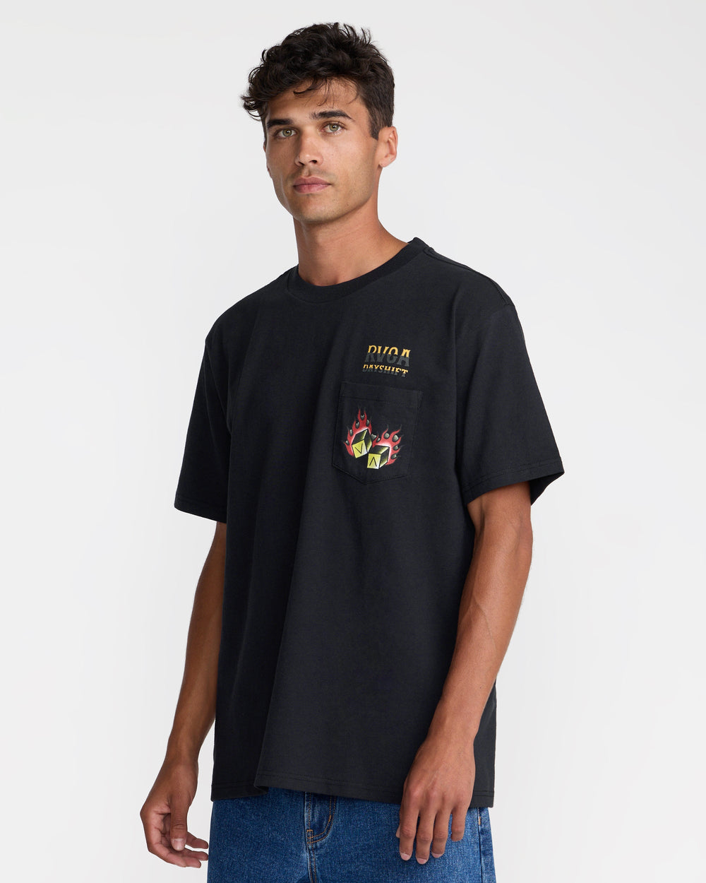 Hot Dice Short Sleeve Pocket Tee - Black | RVCA outlet