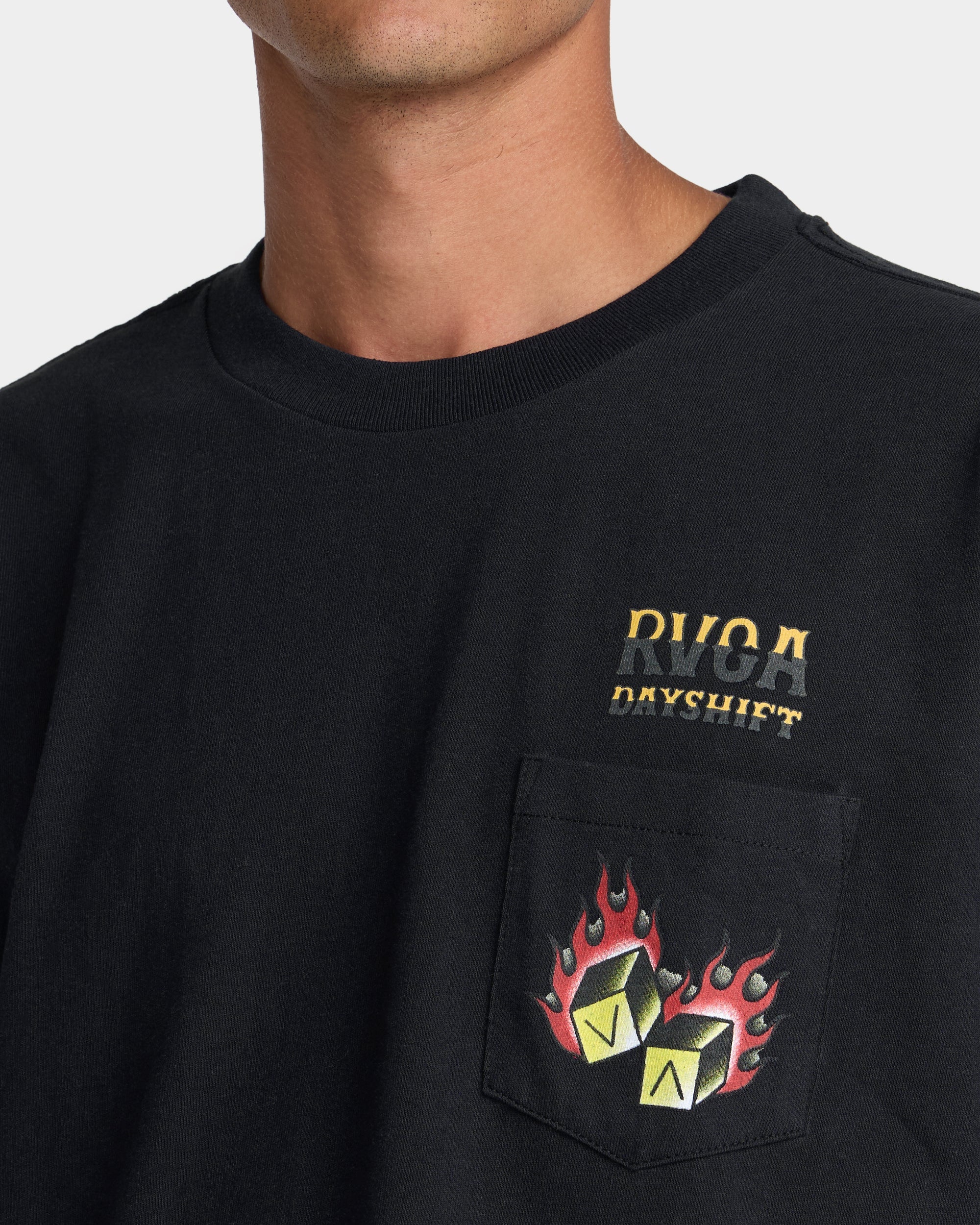 Hot Dice Short Sleeve Pocket Tee - Black | RVCA outlet