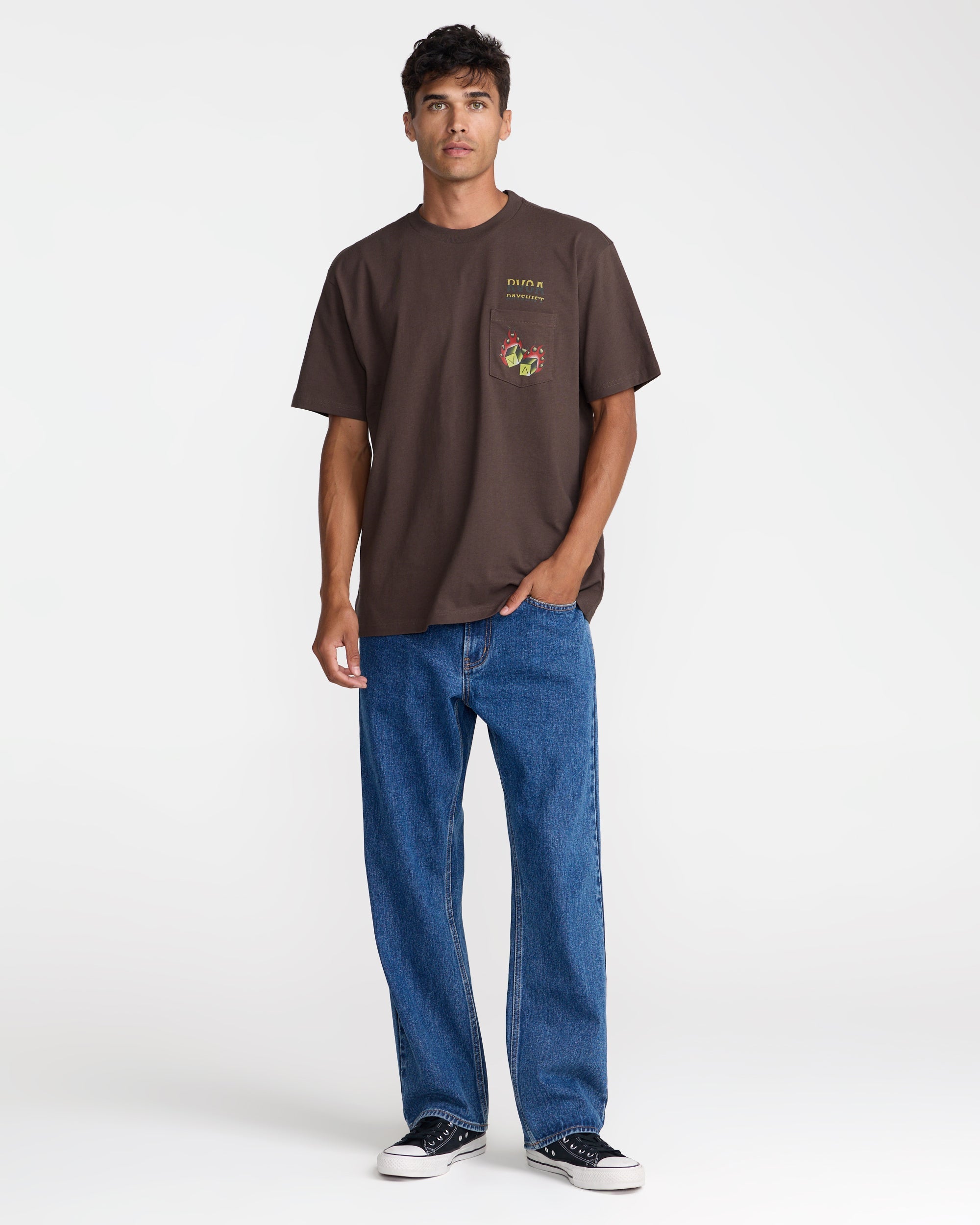 Hot Dice Short Sleeve Pocket Tee - Mocha | RVCA US