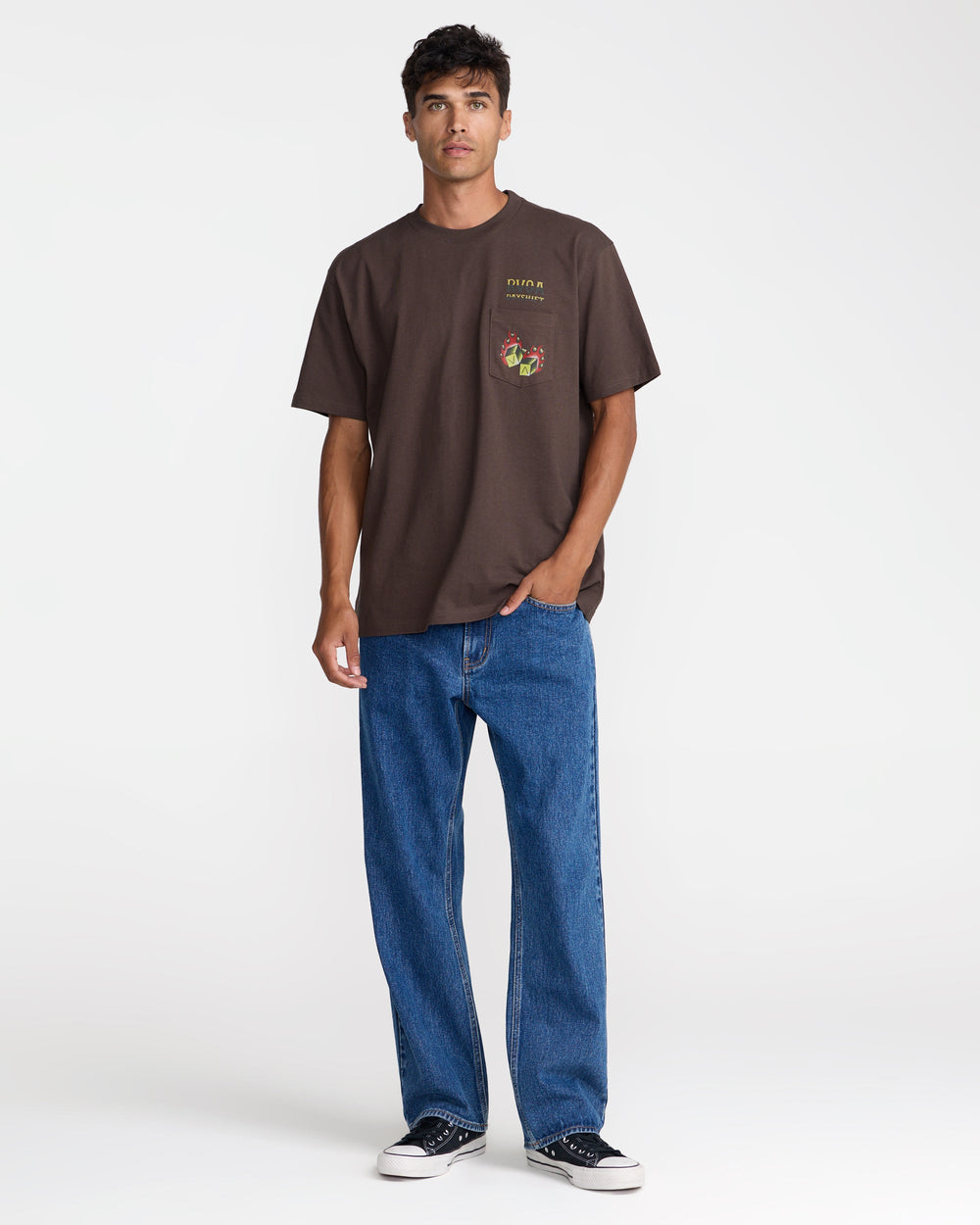 Hot Dice Short Sleeve Pocket Tee - Mocha | RVCA US