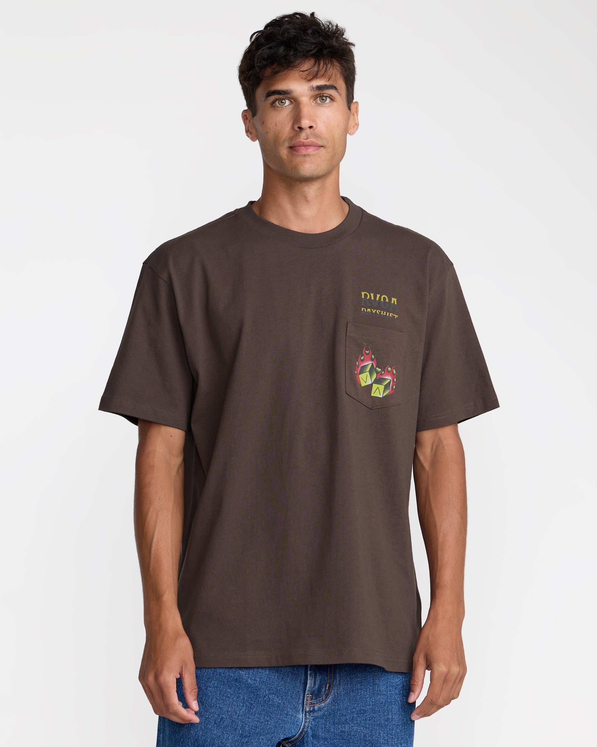 Hot Dice Short Sleeve Pocket Tee - Mocha | RVCA US