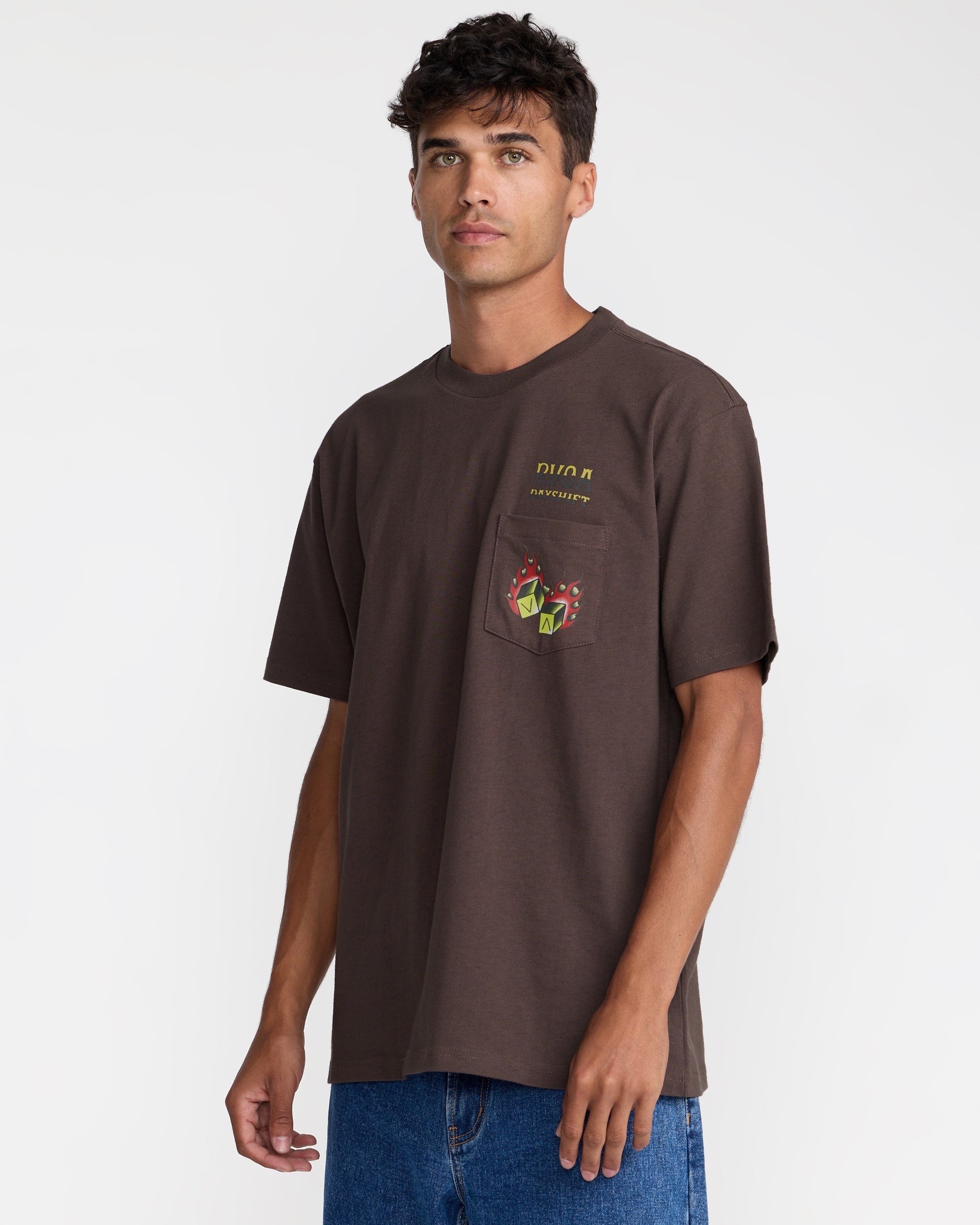 Hot Dice Short Sleeve Pocket Tee - Mocha | RVCA US