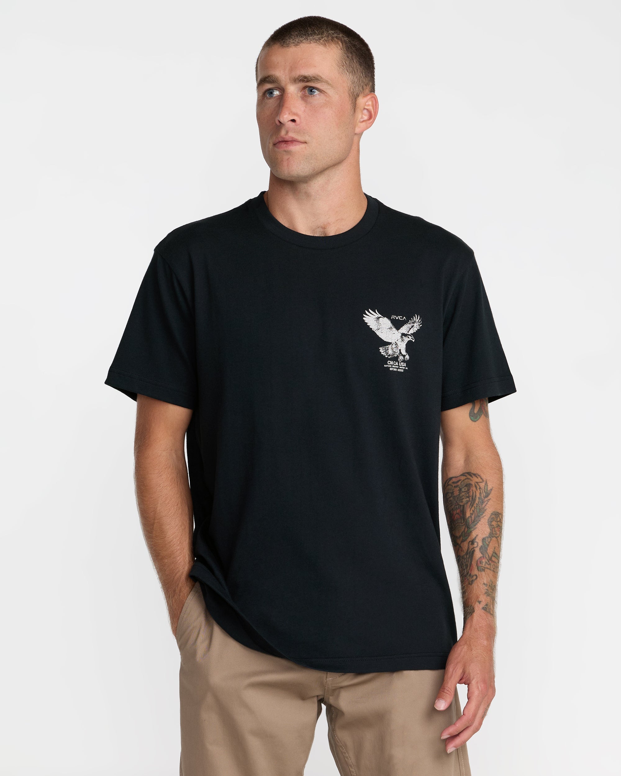 Soaring Short Sleeve Tee - Black | RVCA discount
