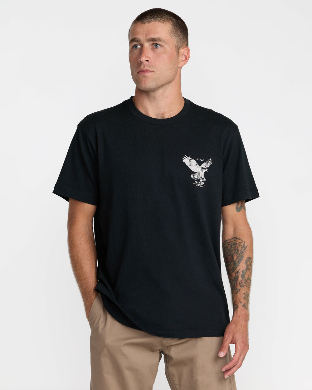 Soaring Short Sleeve Tee - Black | RVCA discount