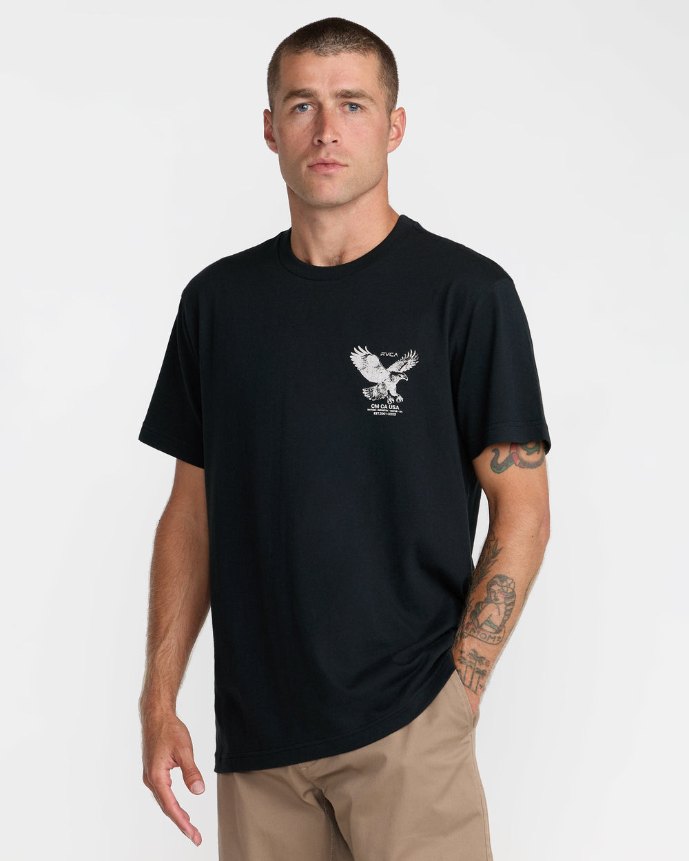 Soaring Short Sleeve Tee - Black | RVCA discount