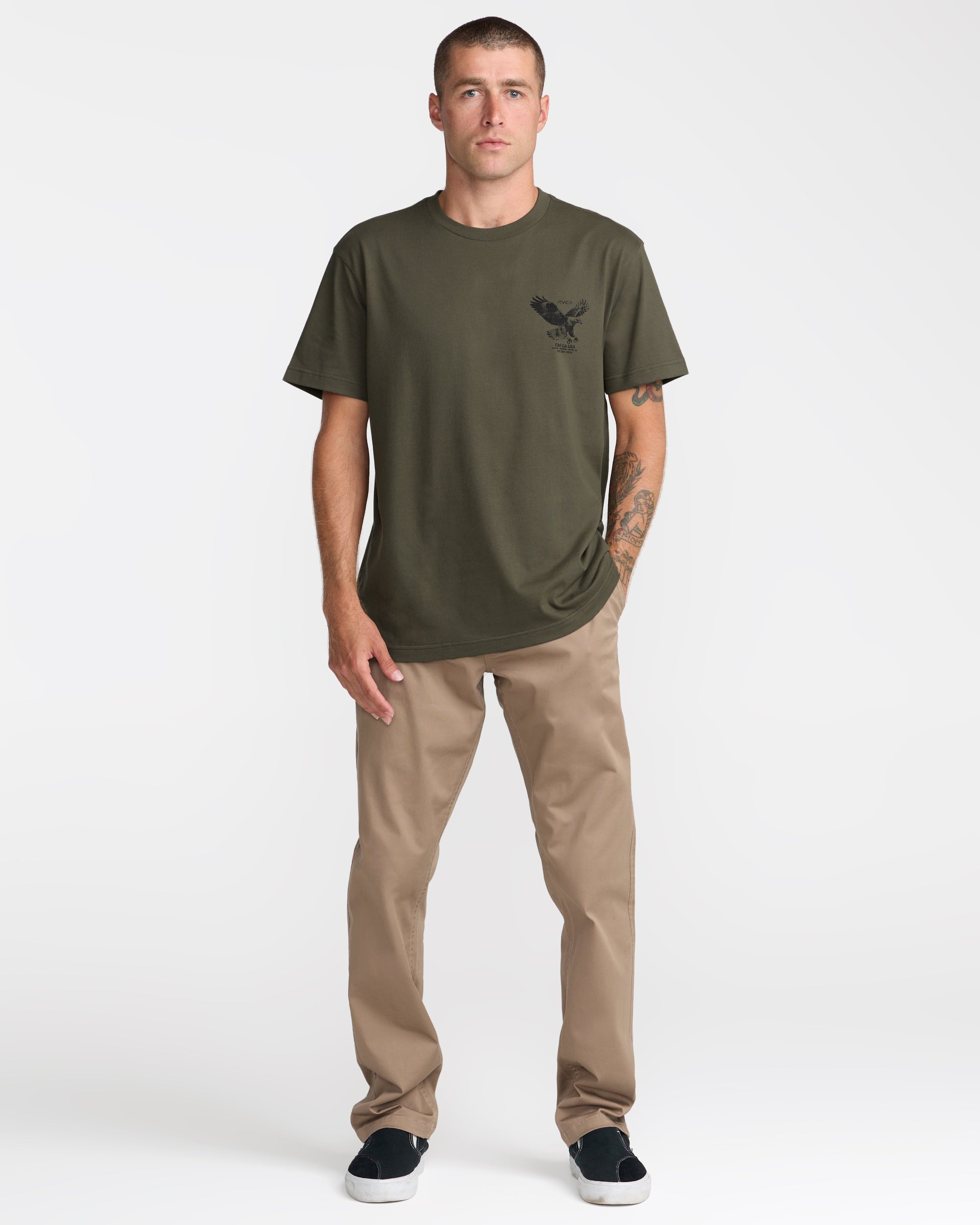 Soaring Short Sleeve Tee - Fatigue | RVCA on sale