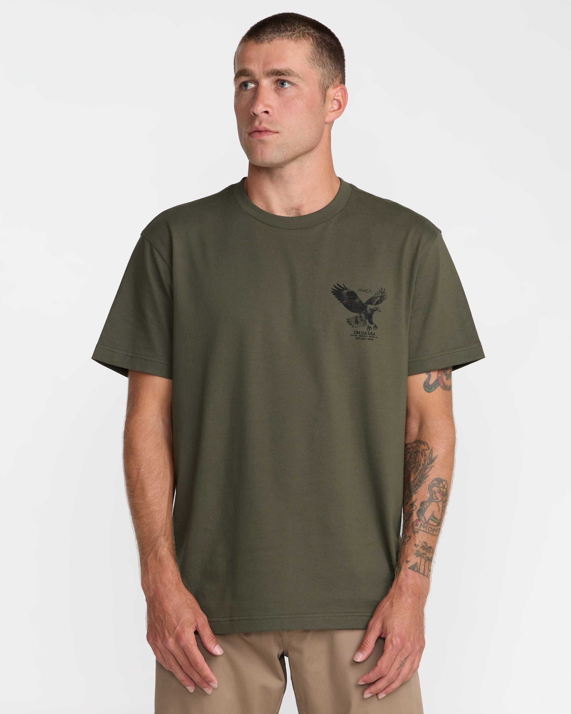 Soaring Short Sleeve Tee - Fatigue | RVCA on sale