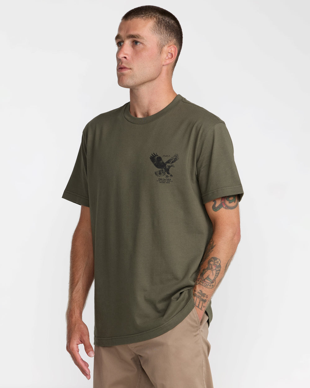 Soaring Short Sleeve Tee - Fatigue | RVCA on sale