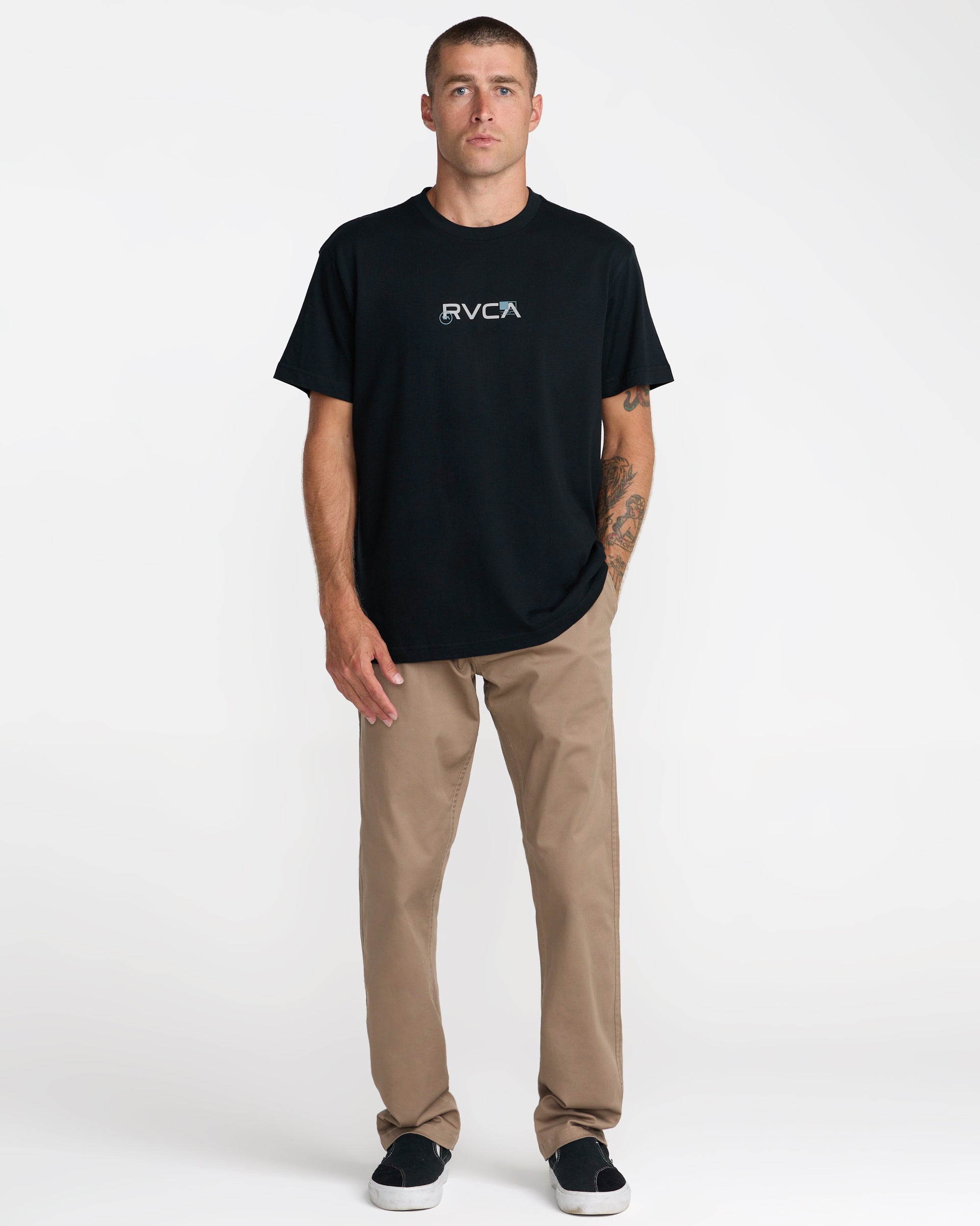 Small RVCA Icons Short Sleeve Tee - Black | RVCA for sale
