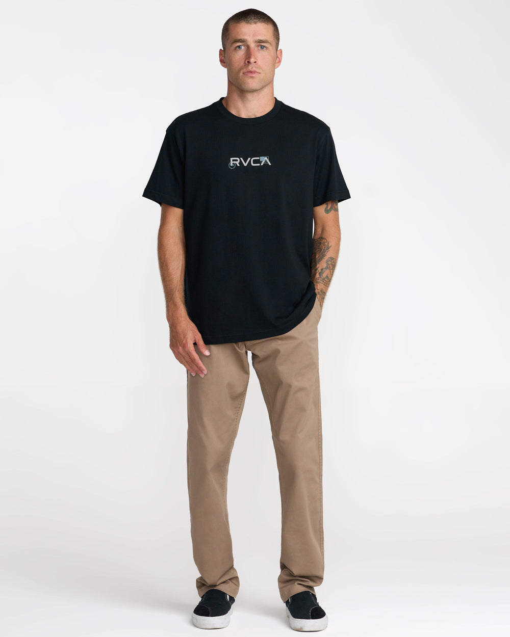 Small RVCA Icons Short Sleeve Tee - Black | RVCA for sale