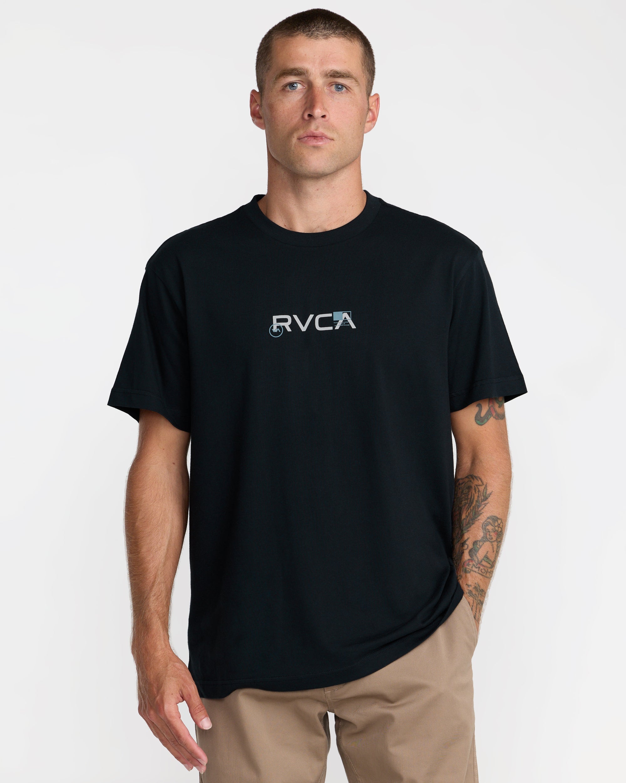 Small RVCA Icons Short Sleeve Tee - Black | RVCA for sale