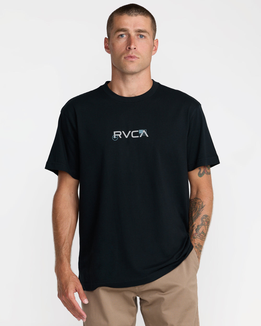 Small RVCA Icons Short Sleeve Tee - Black | RVCA for sale
