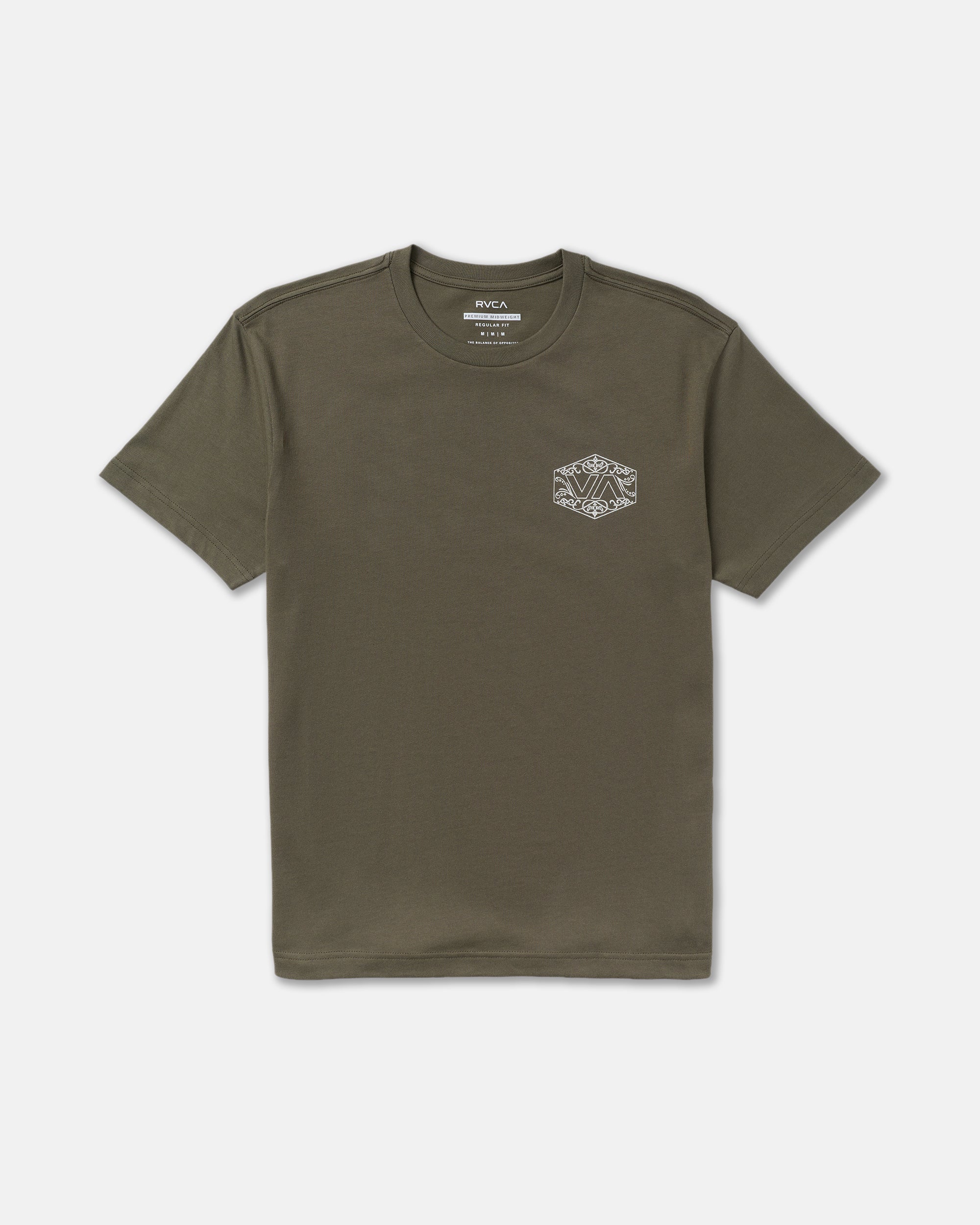 Hex Filigre Short Sleeve Tee - Fatigue | RVCA sale