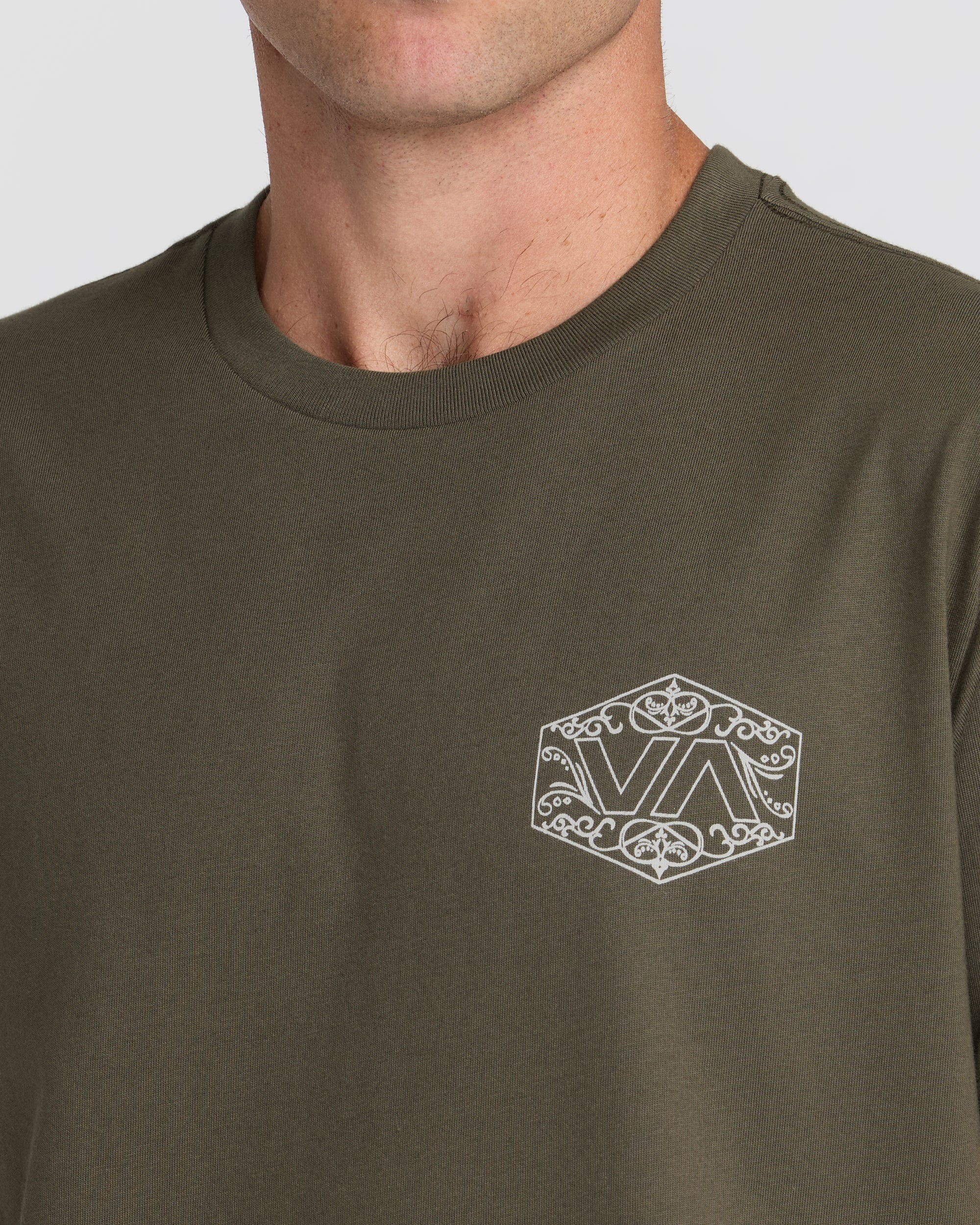 Hex Filigre Short Sleeve Tee - Fatigue | RVCA sale