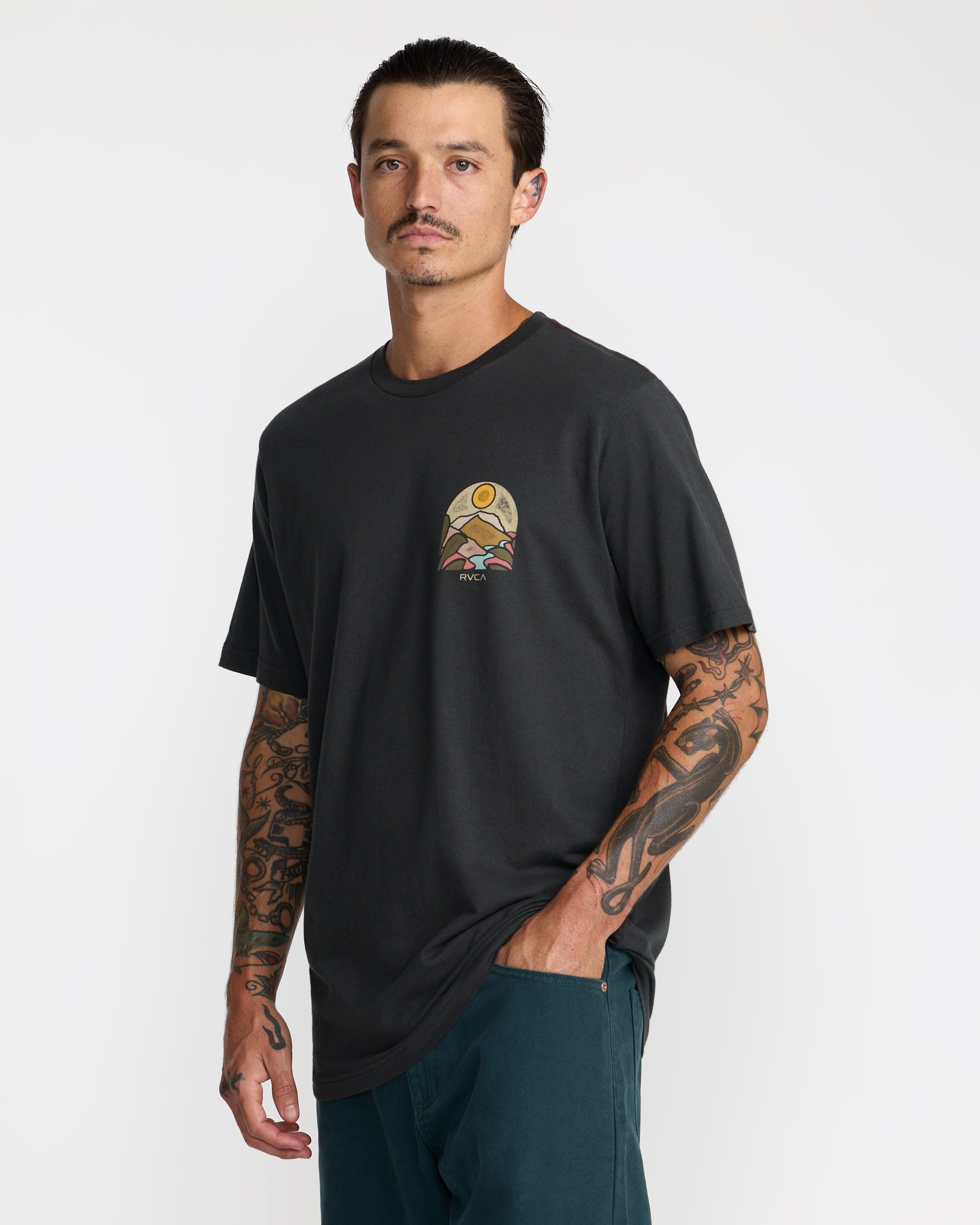 River Run Short Sleeve Tee - Black | RVCA sale