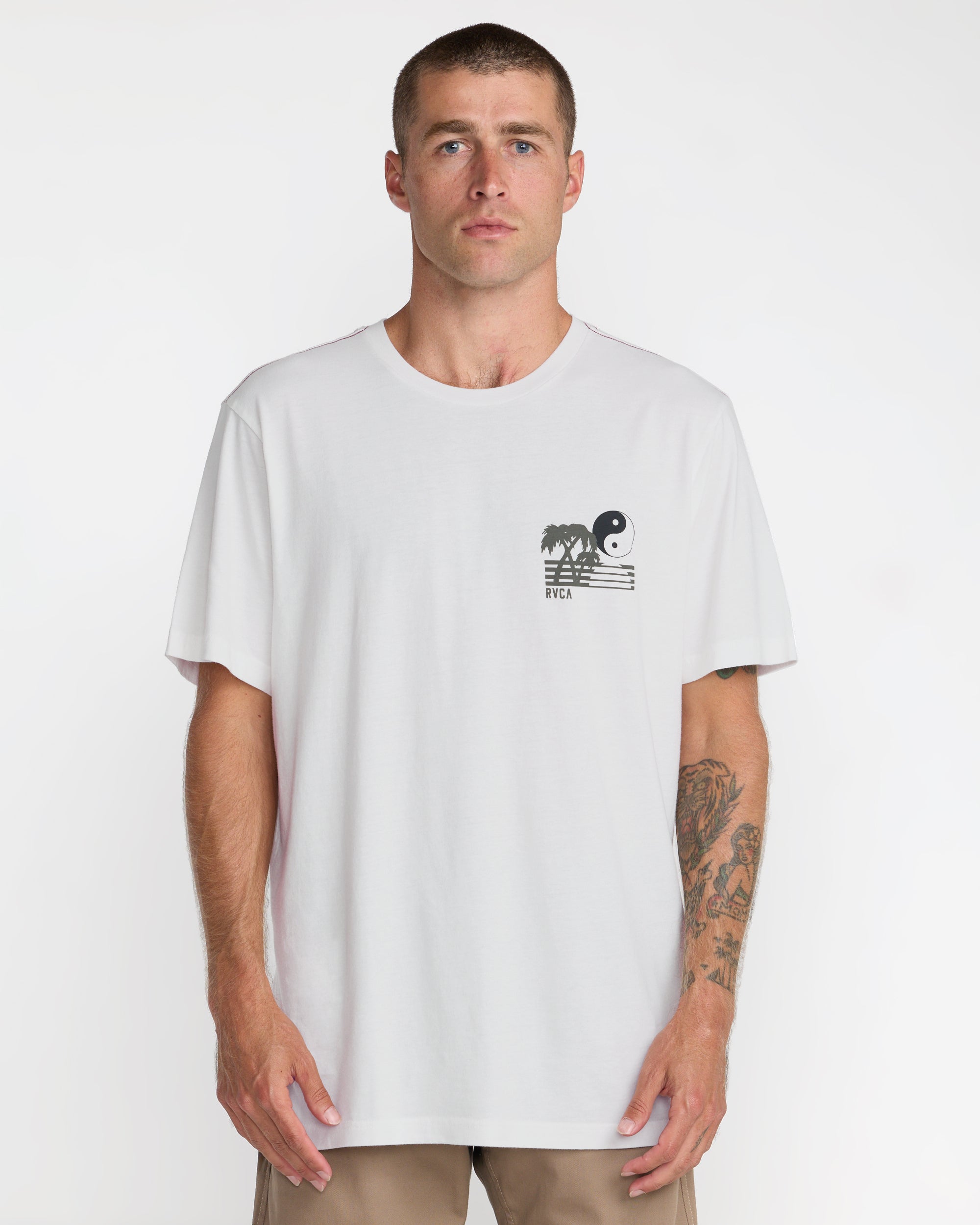 Balance Horizon Short Sleeve Tee - Antique White | RVCA discount