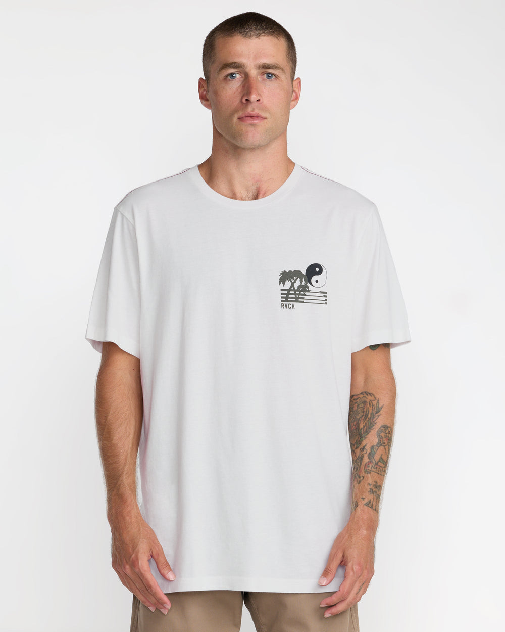 Balance Horizon Short Sleeve Tee - Antique White | RVCA discount