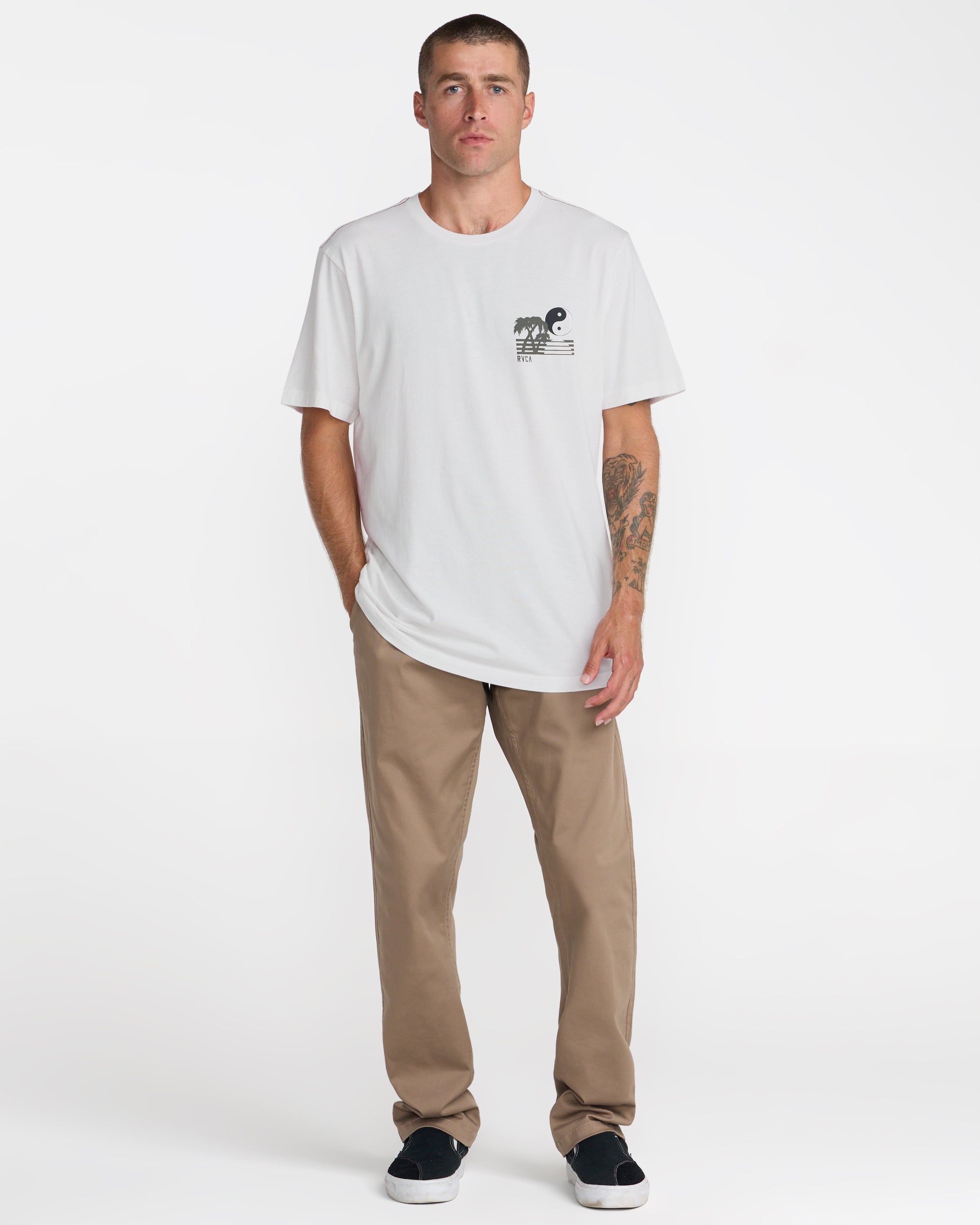 Balance Horizon Short Sleeve Tee - Antique White | RVCA discount
