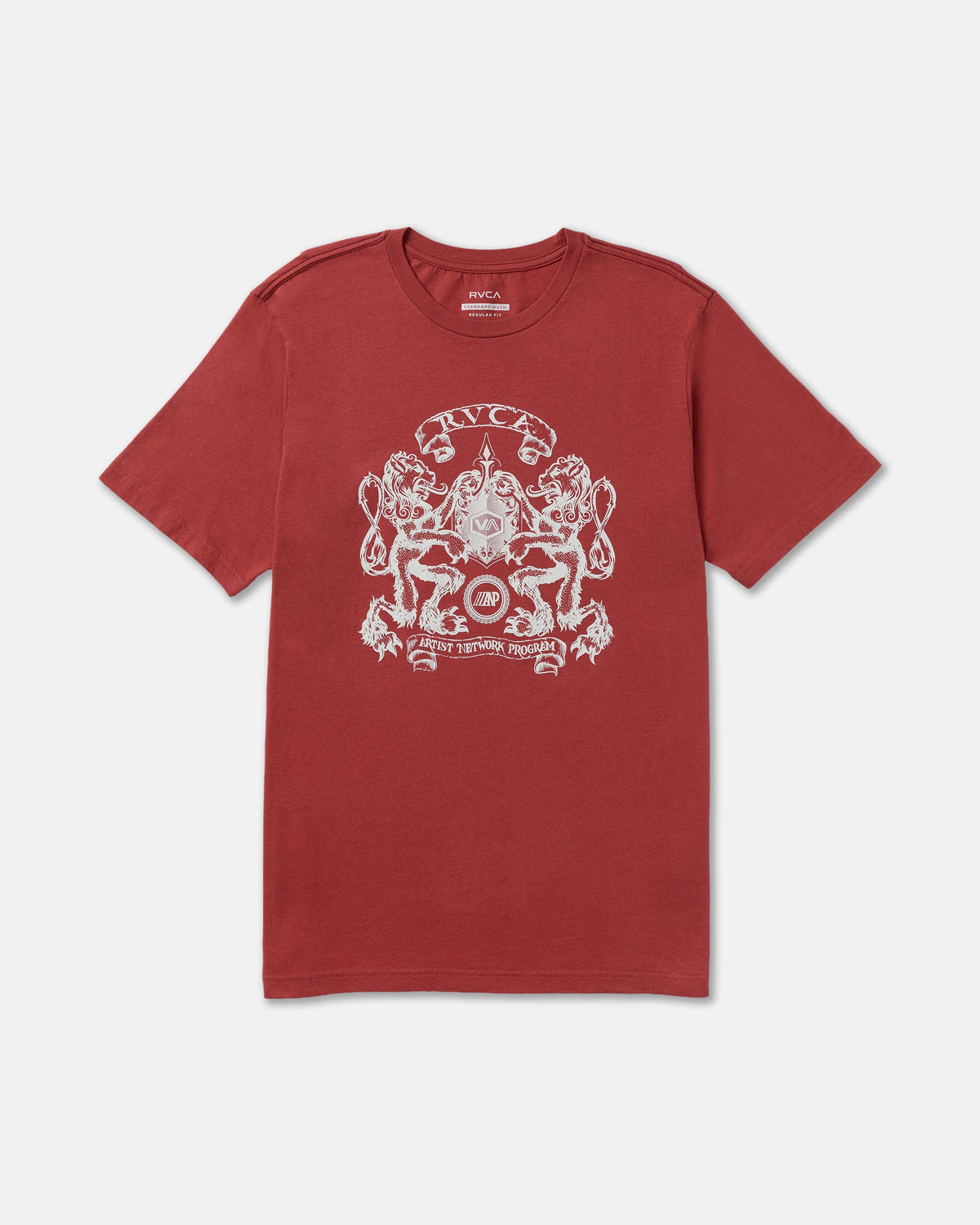 Lions Gate Short Sleeve Tee - Dusty Red | RVCA on sale