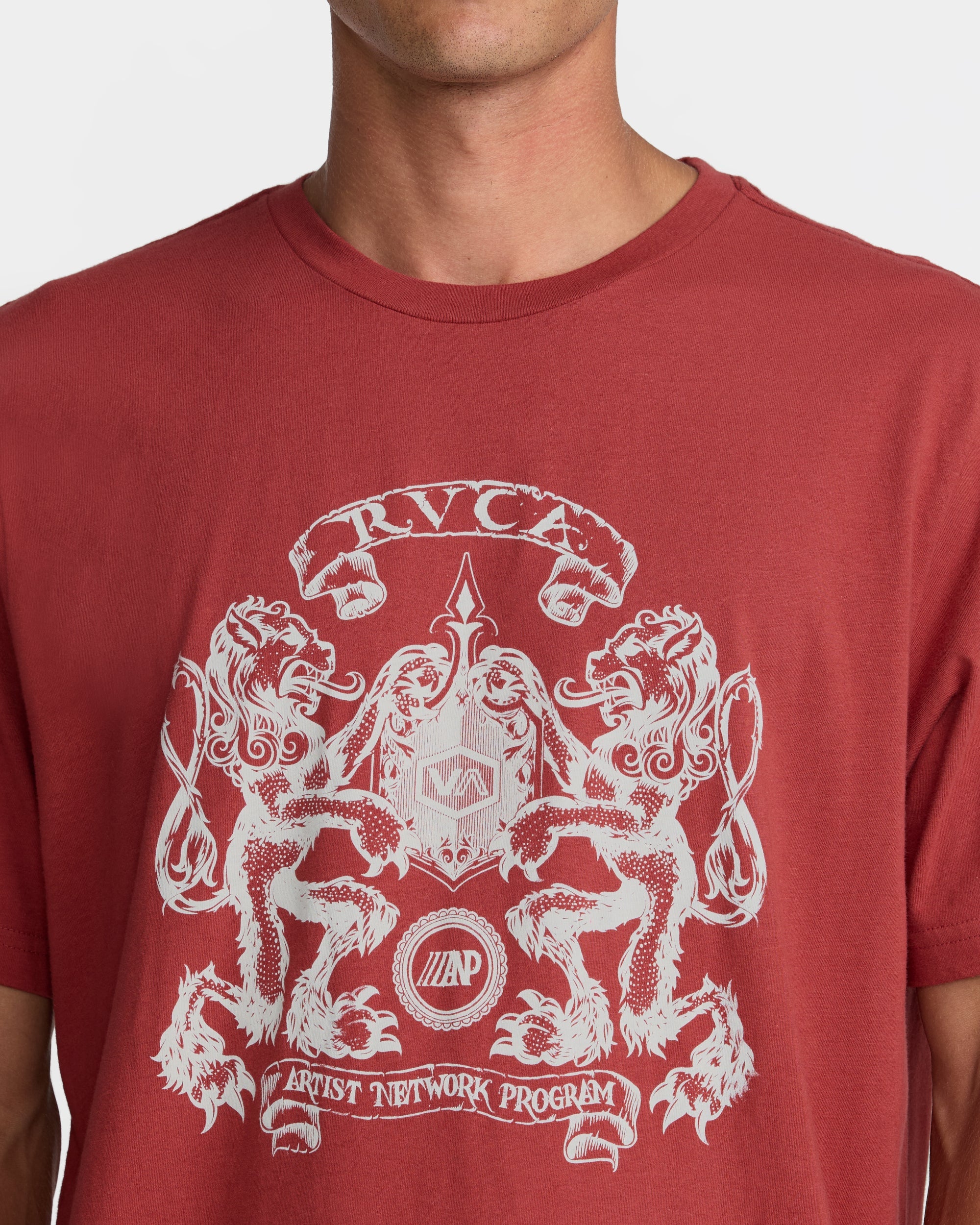 Lions Gate Short Sleeve Tee - Dusty Red | RVCA on sale
