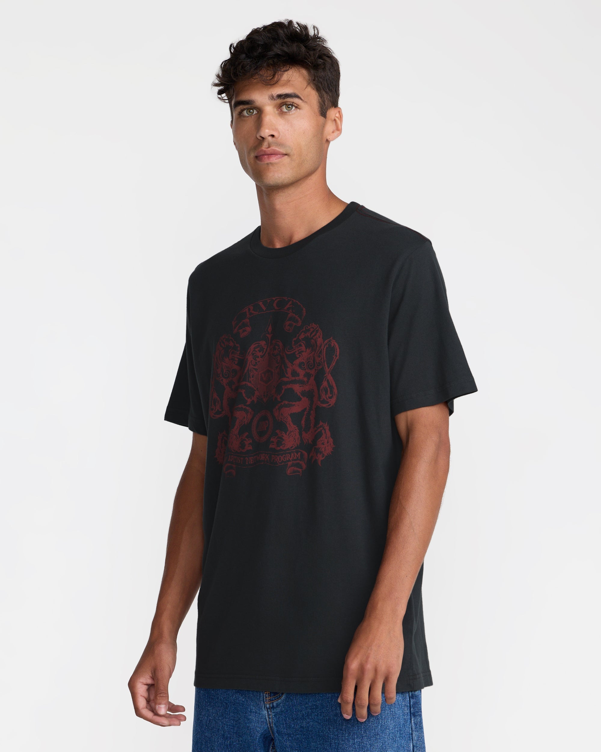 Lions Gate Short Sleeve Tee - Pirate Black | RVCA outlet