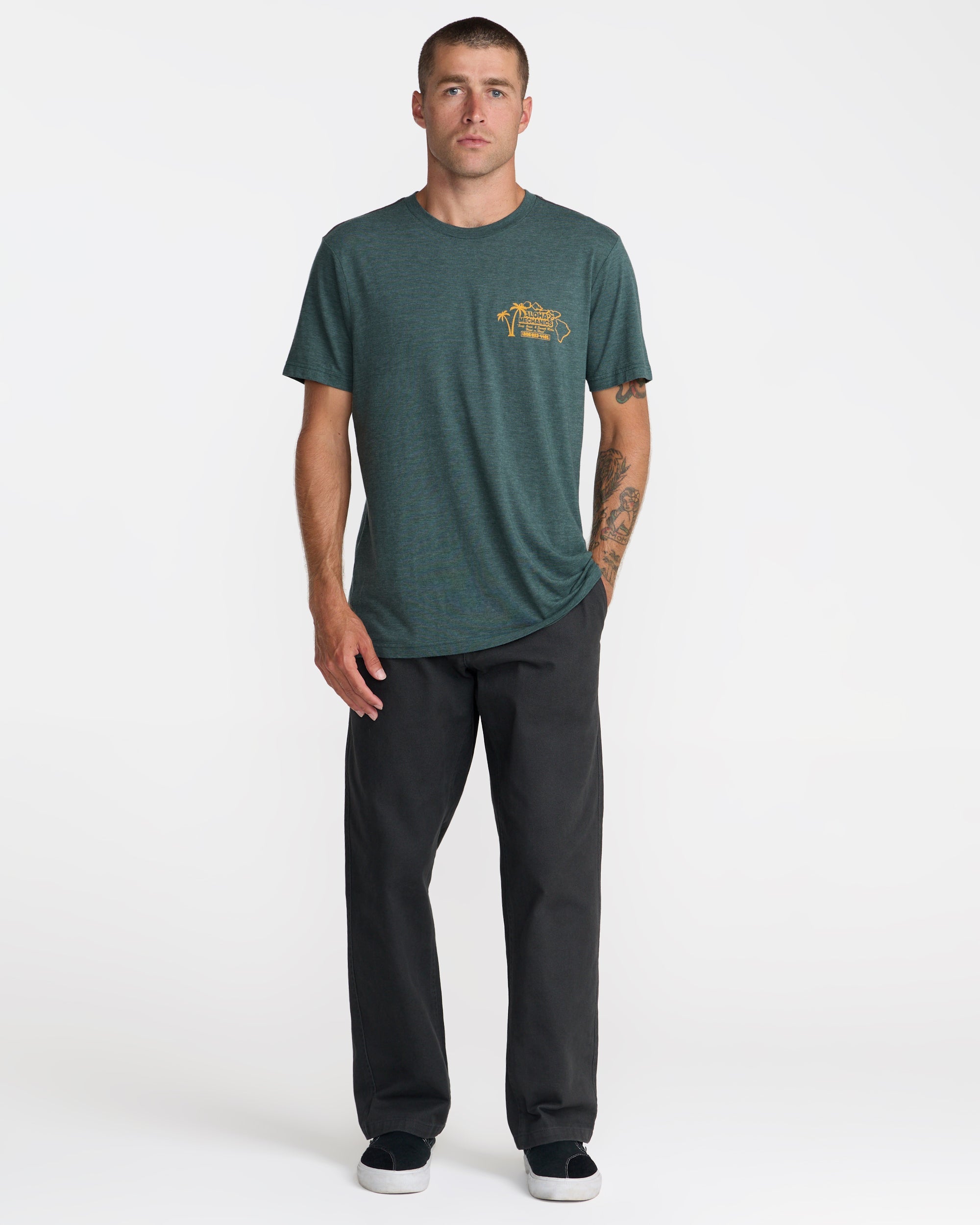Aloha Mechanics Short Sleeve Tee - Balsam Green | RVCA online