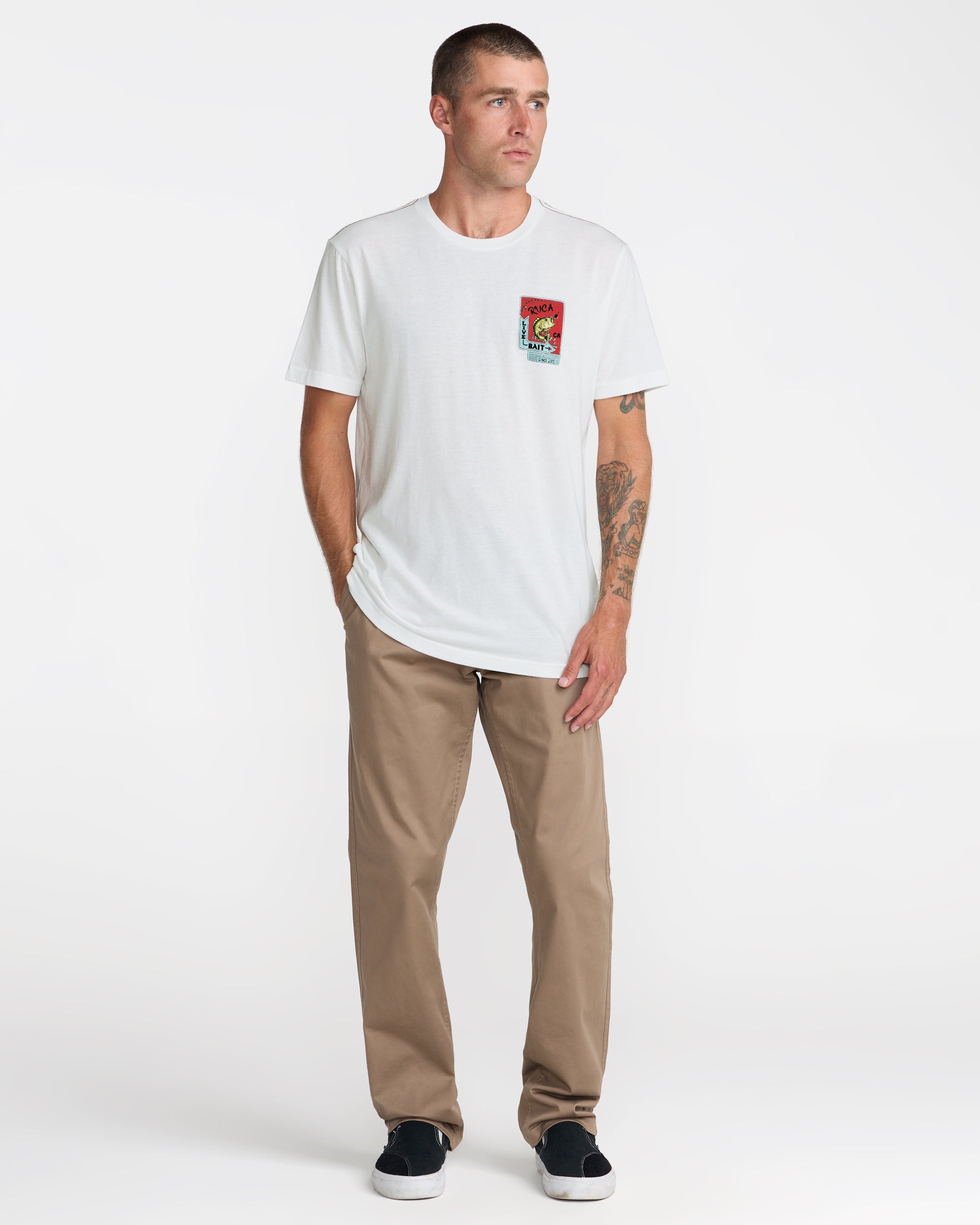 Live Bait Short Sleeve Tee - Antique White | RVCA sale