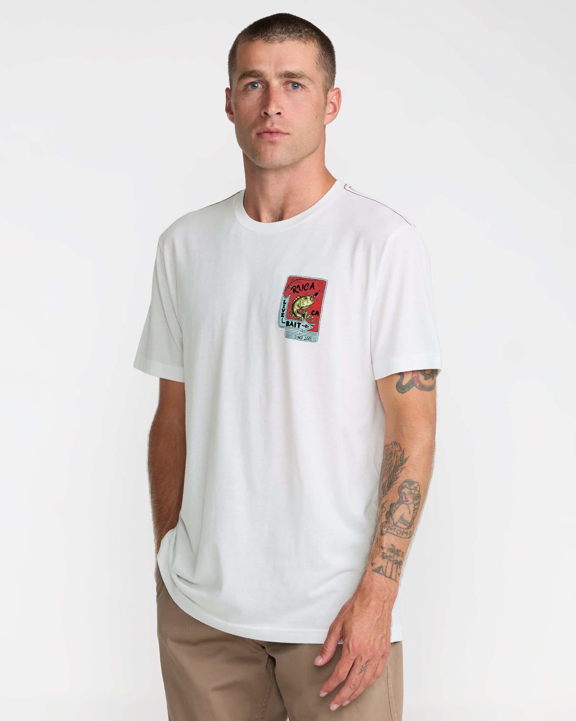 Live Bait Short Sleeve Tee - Antique White | RVCA sale