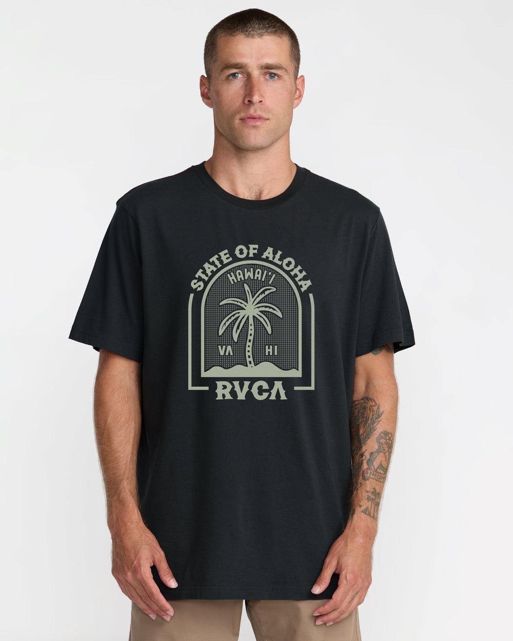 Hawaii Headstone Short Sleeve Tee - Pirate Black | RVCA discount