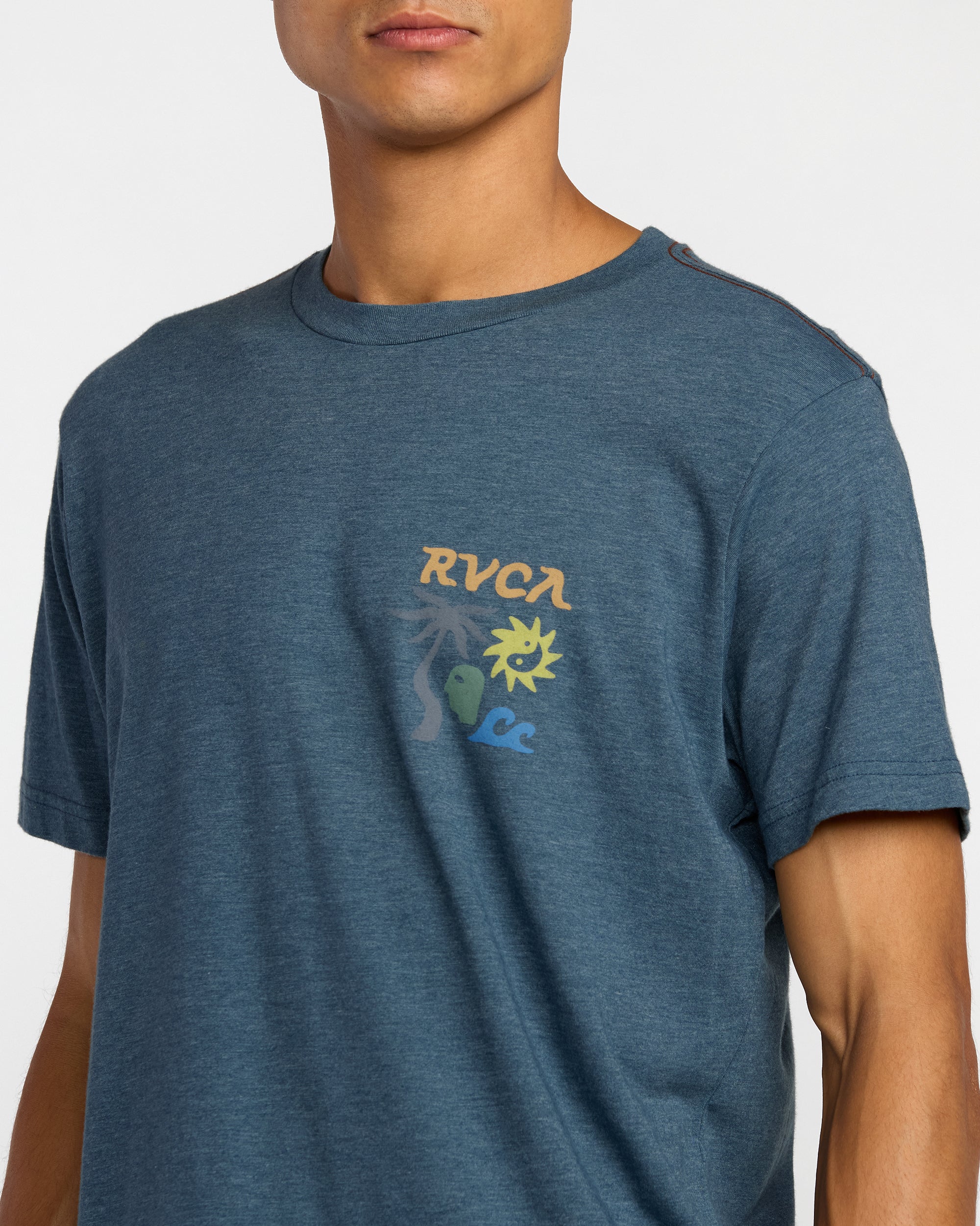 Deep Think Short Sleeve Tee - Duck Blue | RVCA outlet