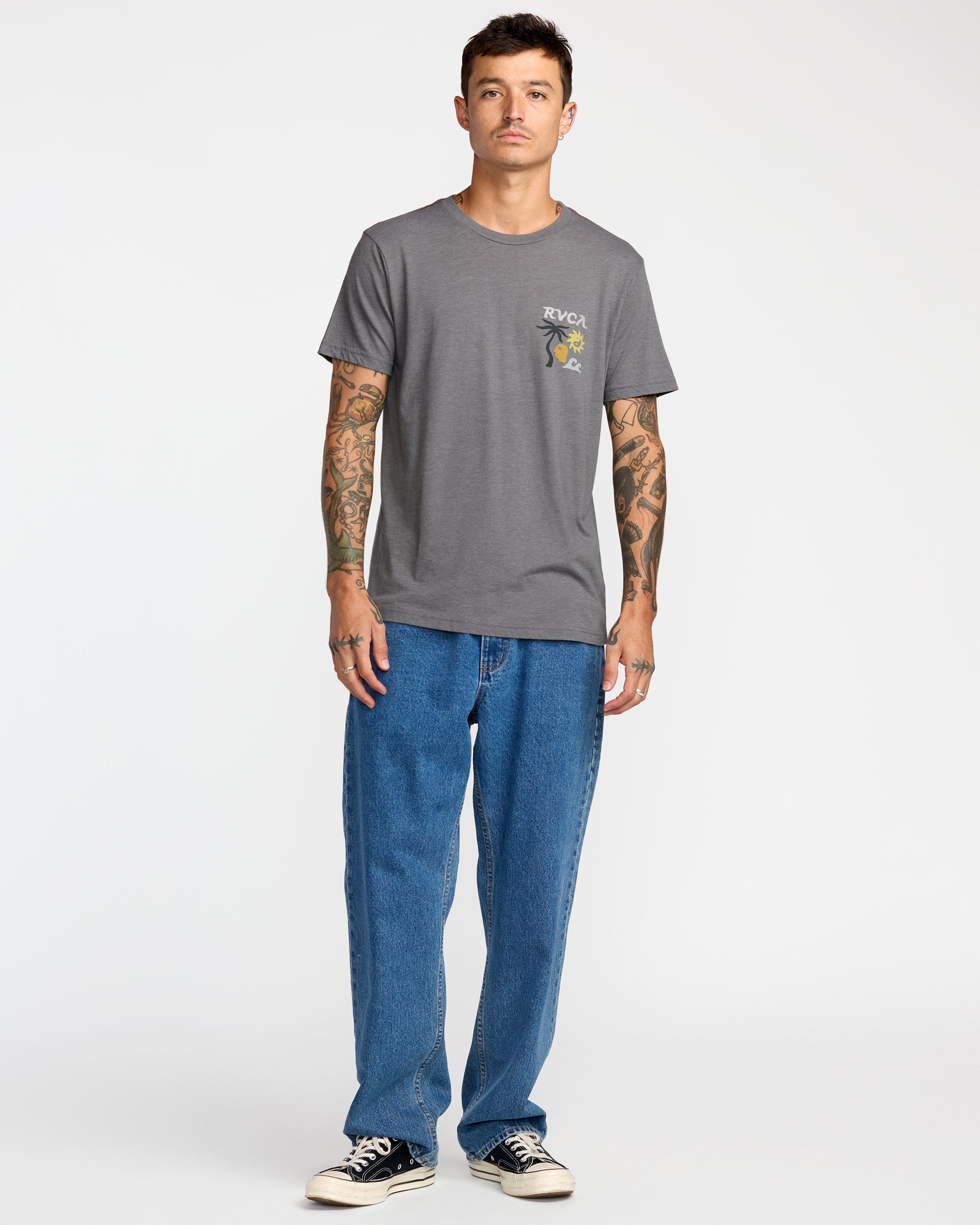 Deep Think Short Sleeve Tee - Smoke | RVCA online