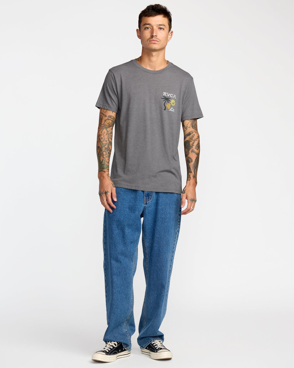 Deep Think Short Sleeve Tee - Smoke | RVCA online