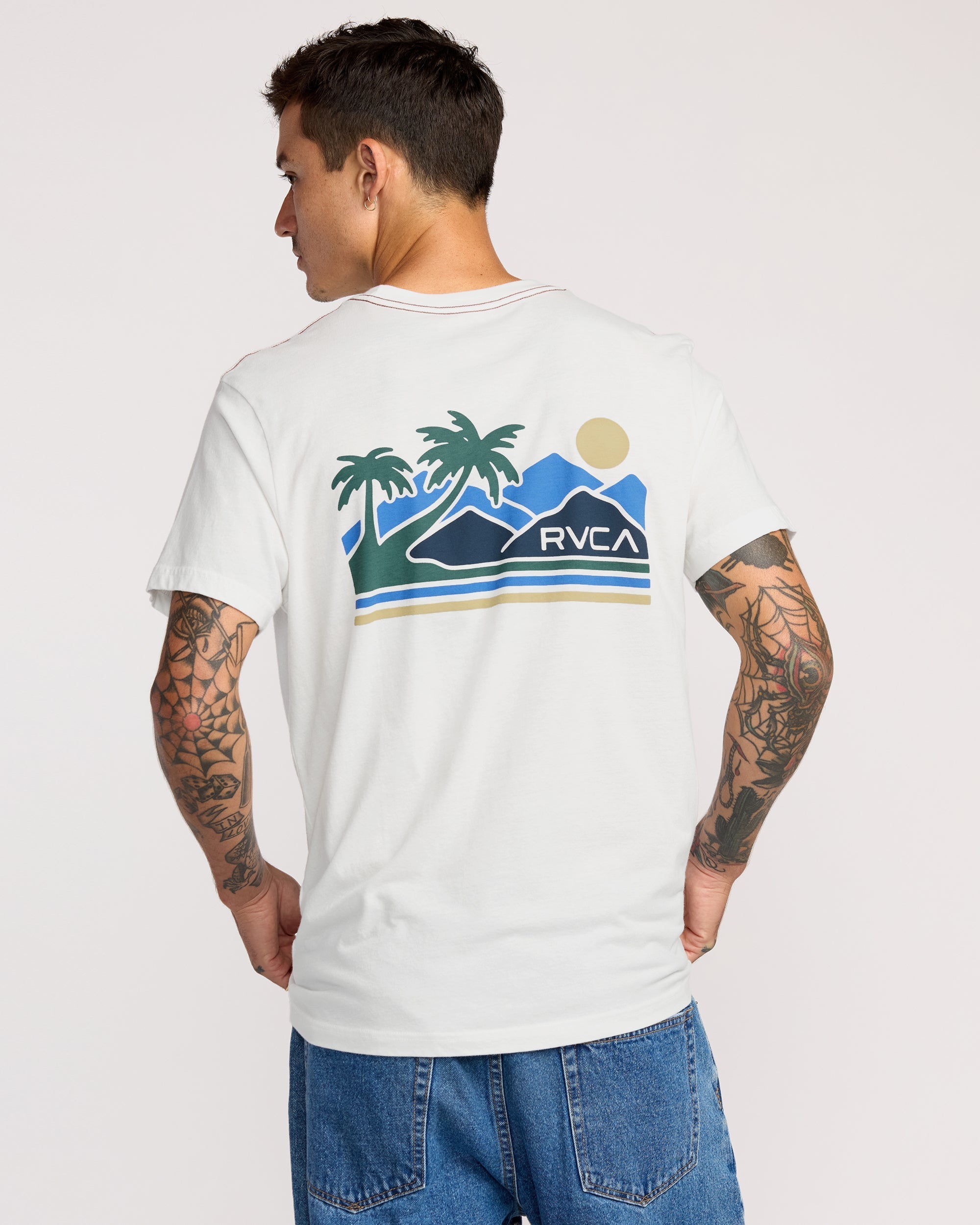 Palm Trail Short Sleeve Tee - Antique White | RVCA near me