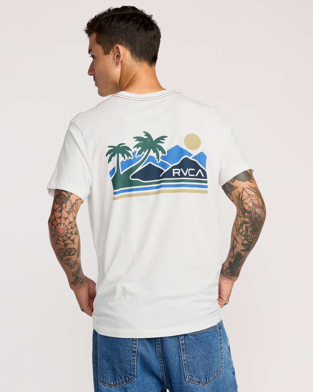 Palm Trail Short Sleeve Tee - Antique White | RVCA near me