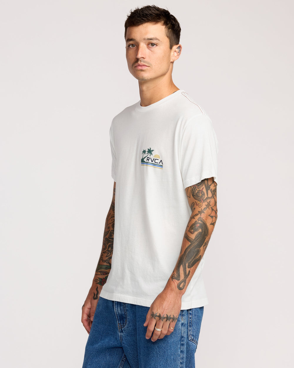 Palm Trail Short Sleeve Tee - Antique White | RVCA near me