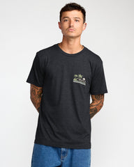 Palm Trail Short Sleeve Tee - Black | RVCA for sale