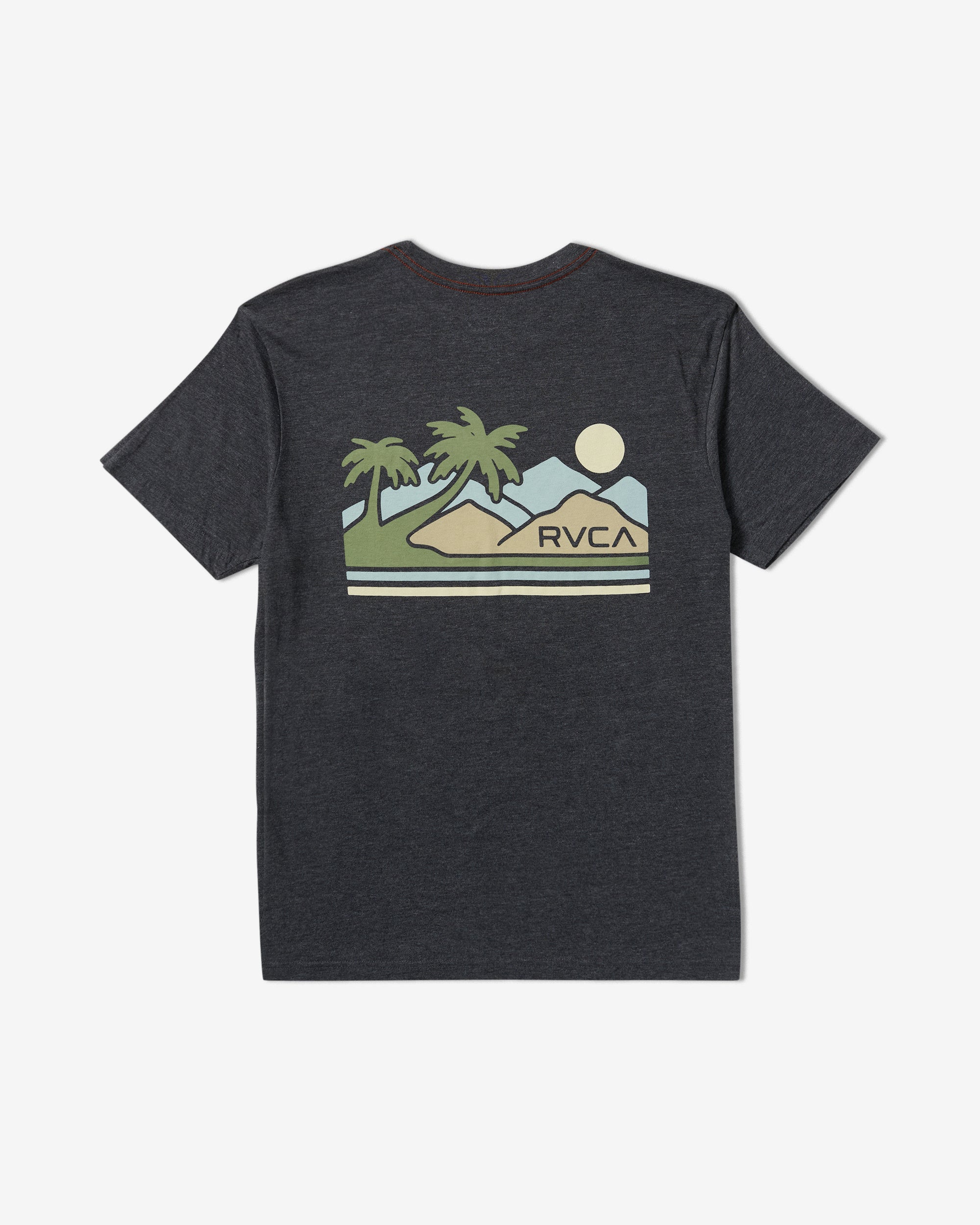 Palm Trail Short Sleeve Tee - Black | RVCA for sale
