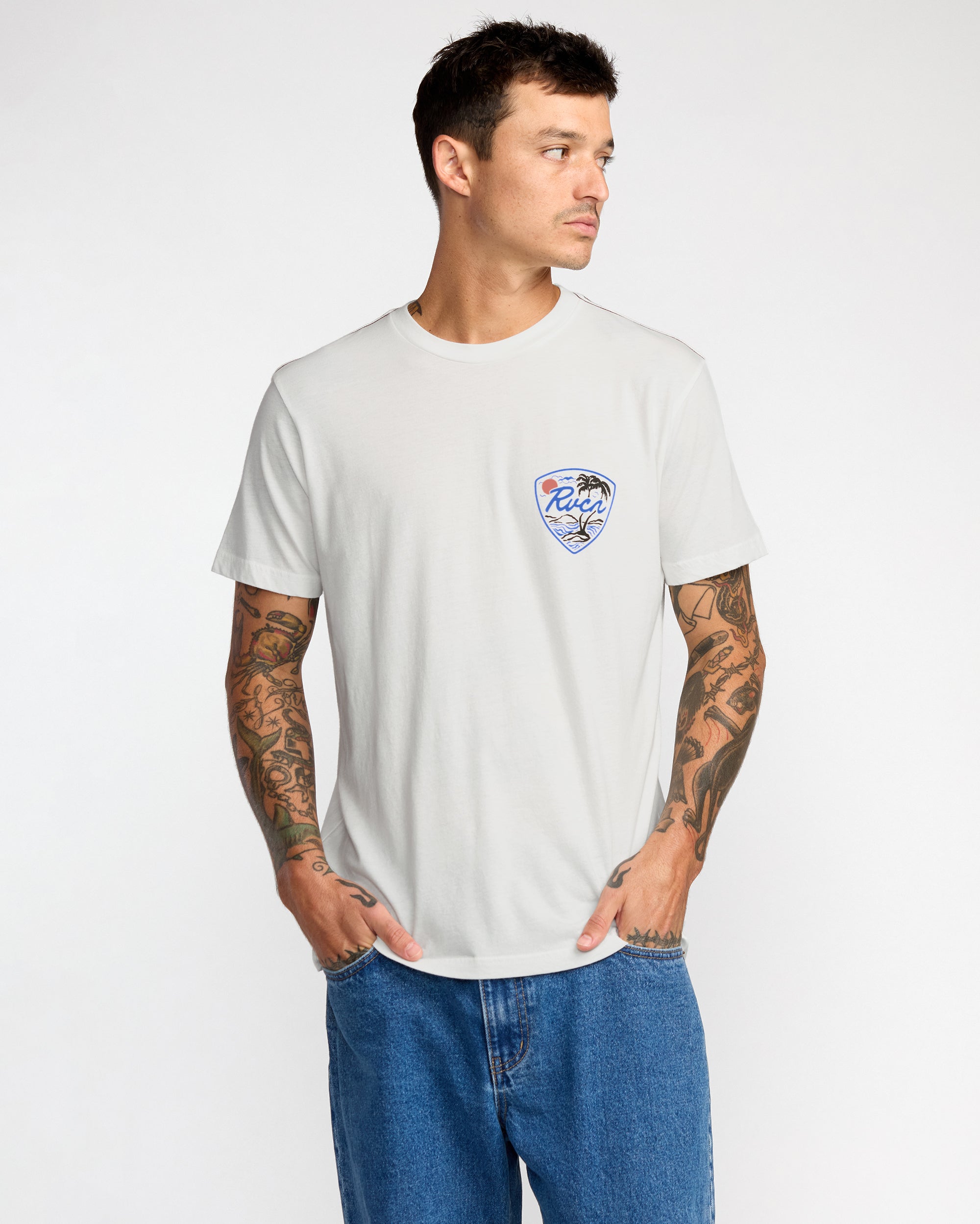 Currents Short Sleeve Tee - Antique White | RVCA online